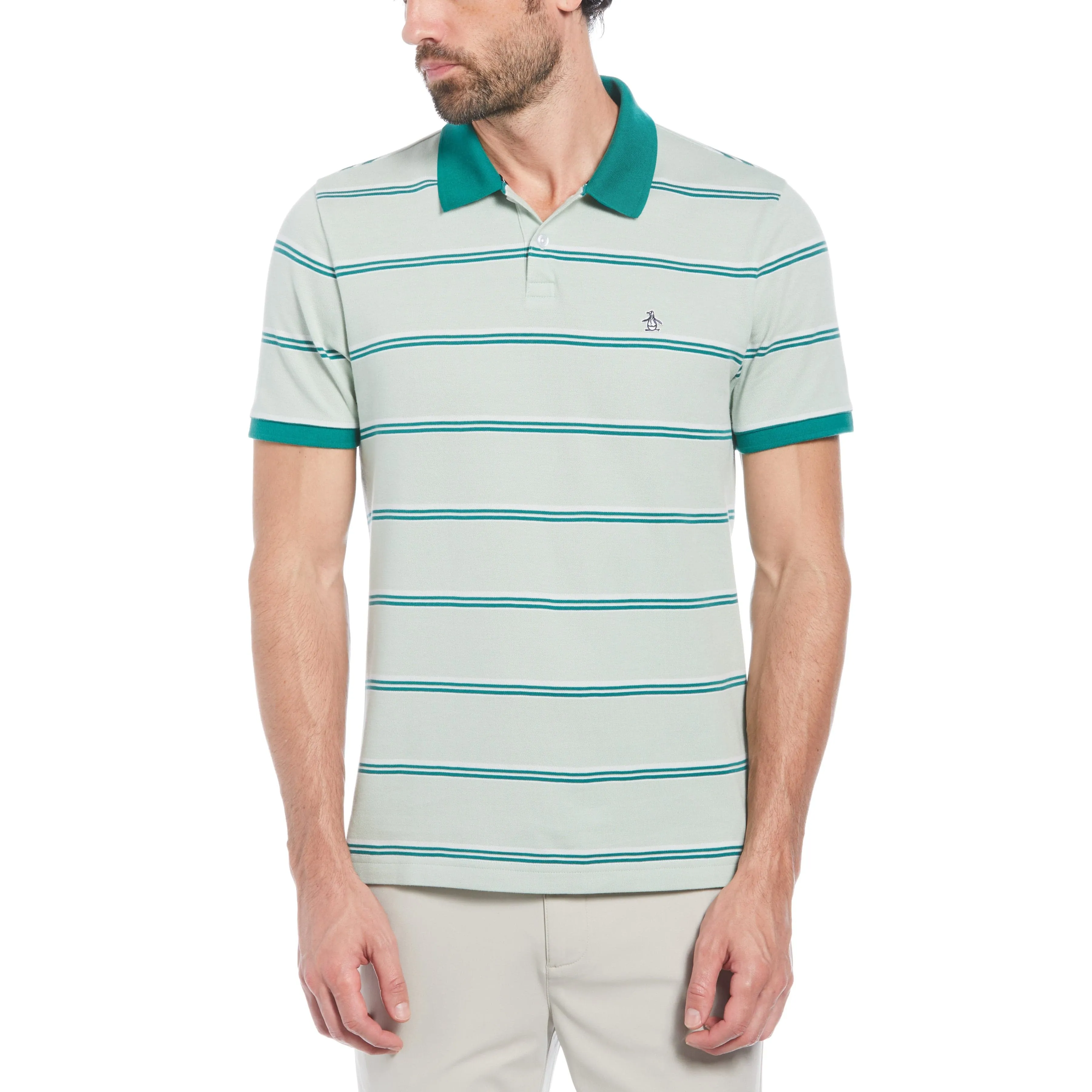 Birdseye Pique Striped Pattern Polo sold by Original Penguin