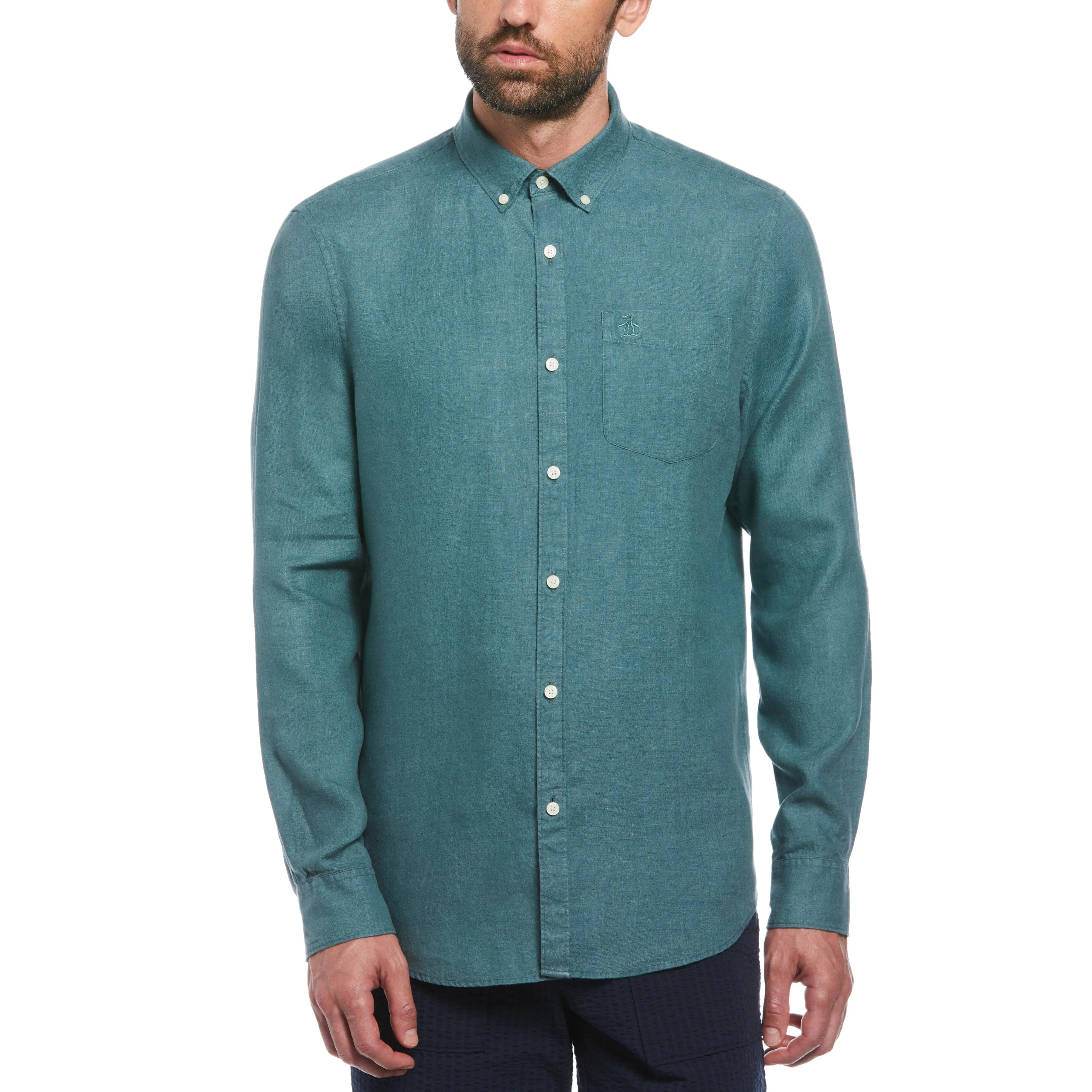 Delave Linen Long Sleeve Button-Down Shirt sold by Original Penguin