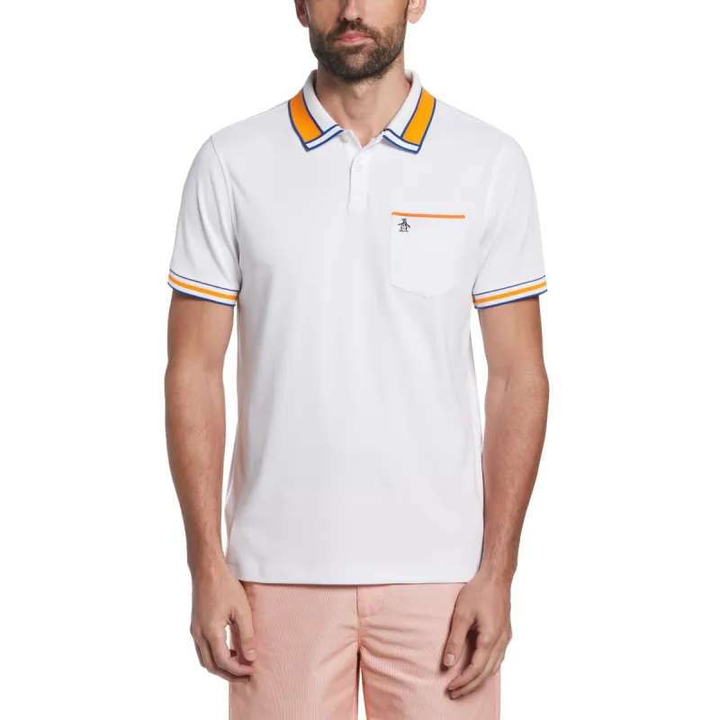 Organic Cotton Stripe Collar Polo sold by Original Penguin