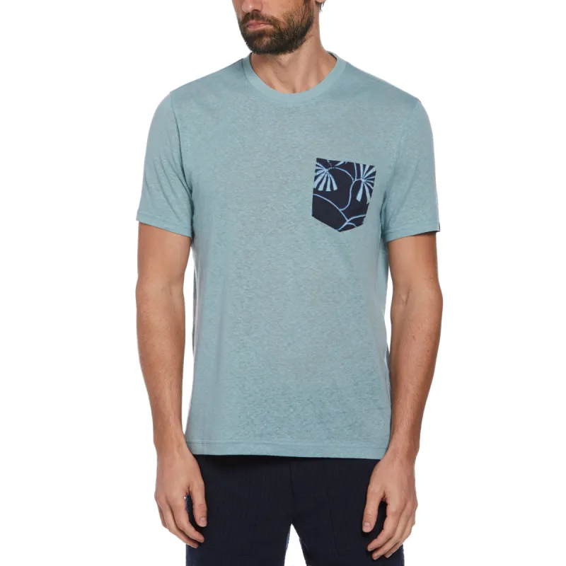Linen Blend Floral Pocket Tee sold by Original Penguin
