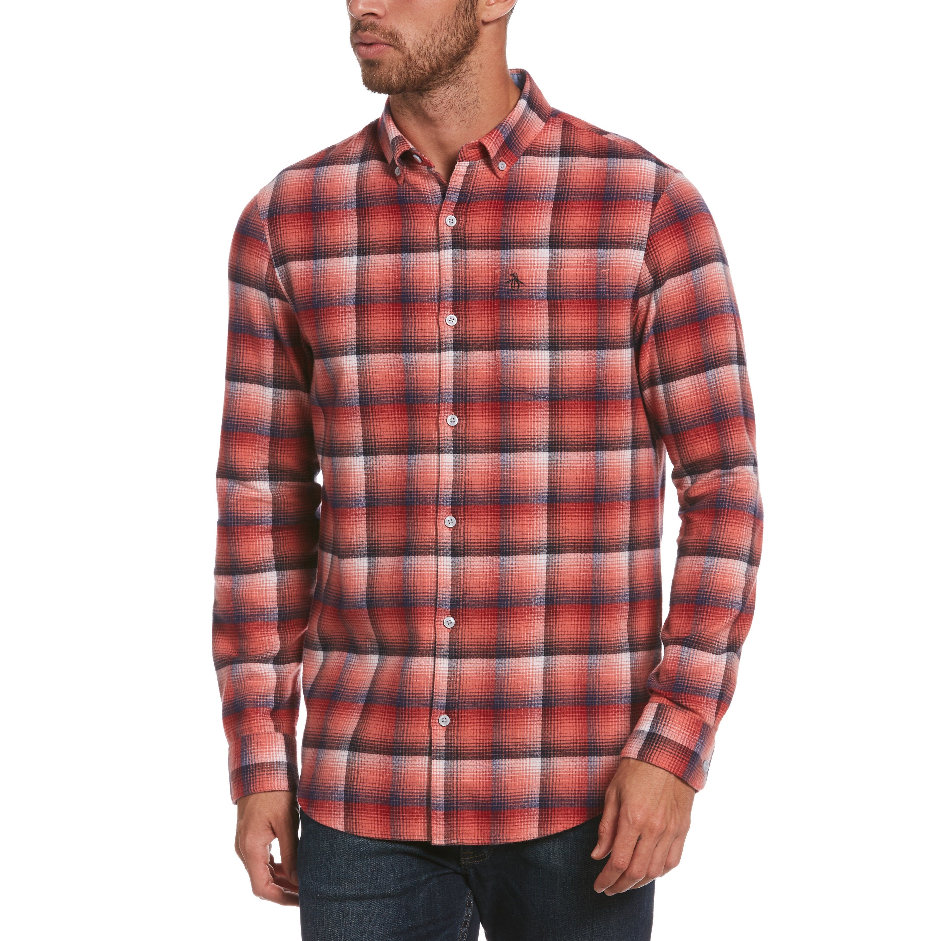 Plaid Herringbone Shirt sold by Original Penguin