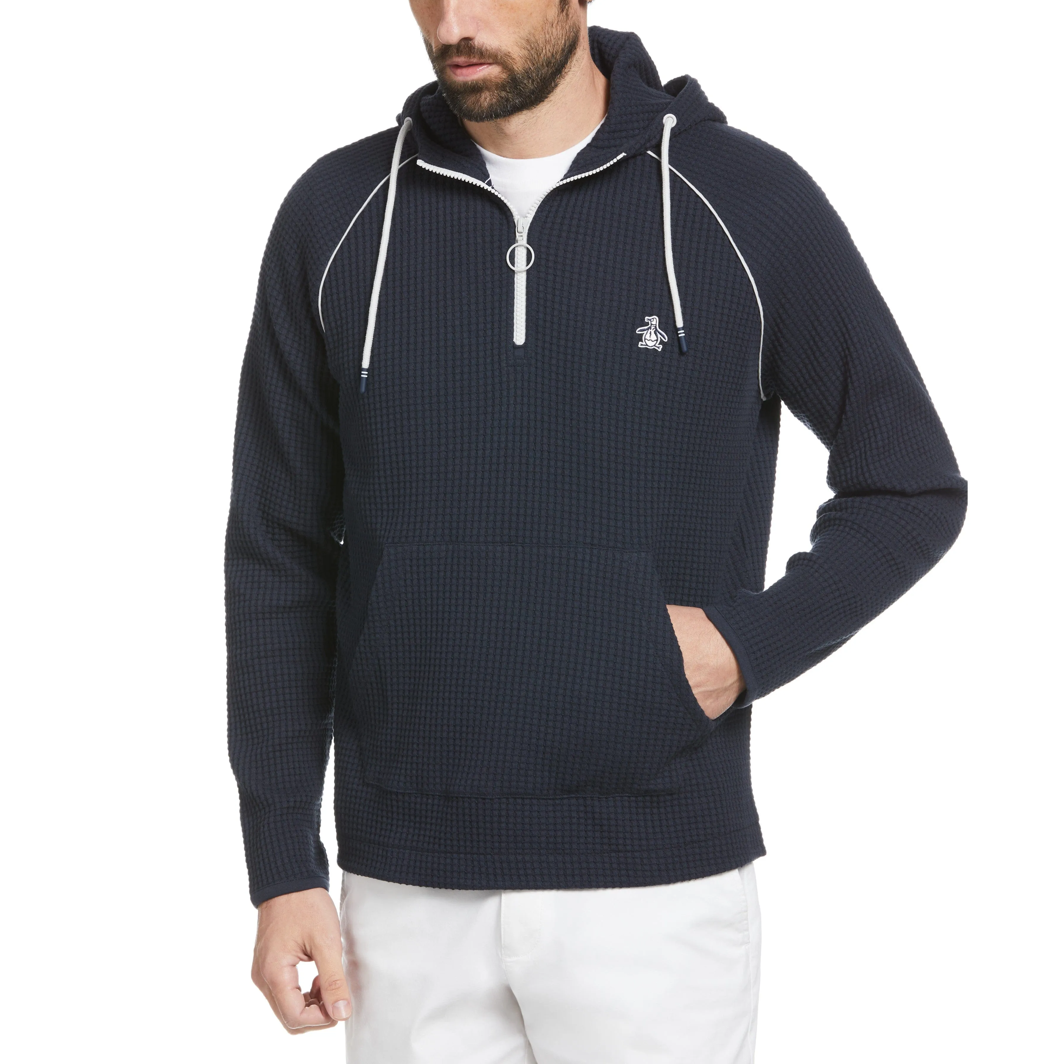 Waffle Knit Patch Hoodie sold by Original Penguin