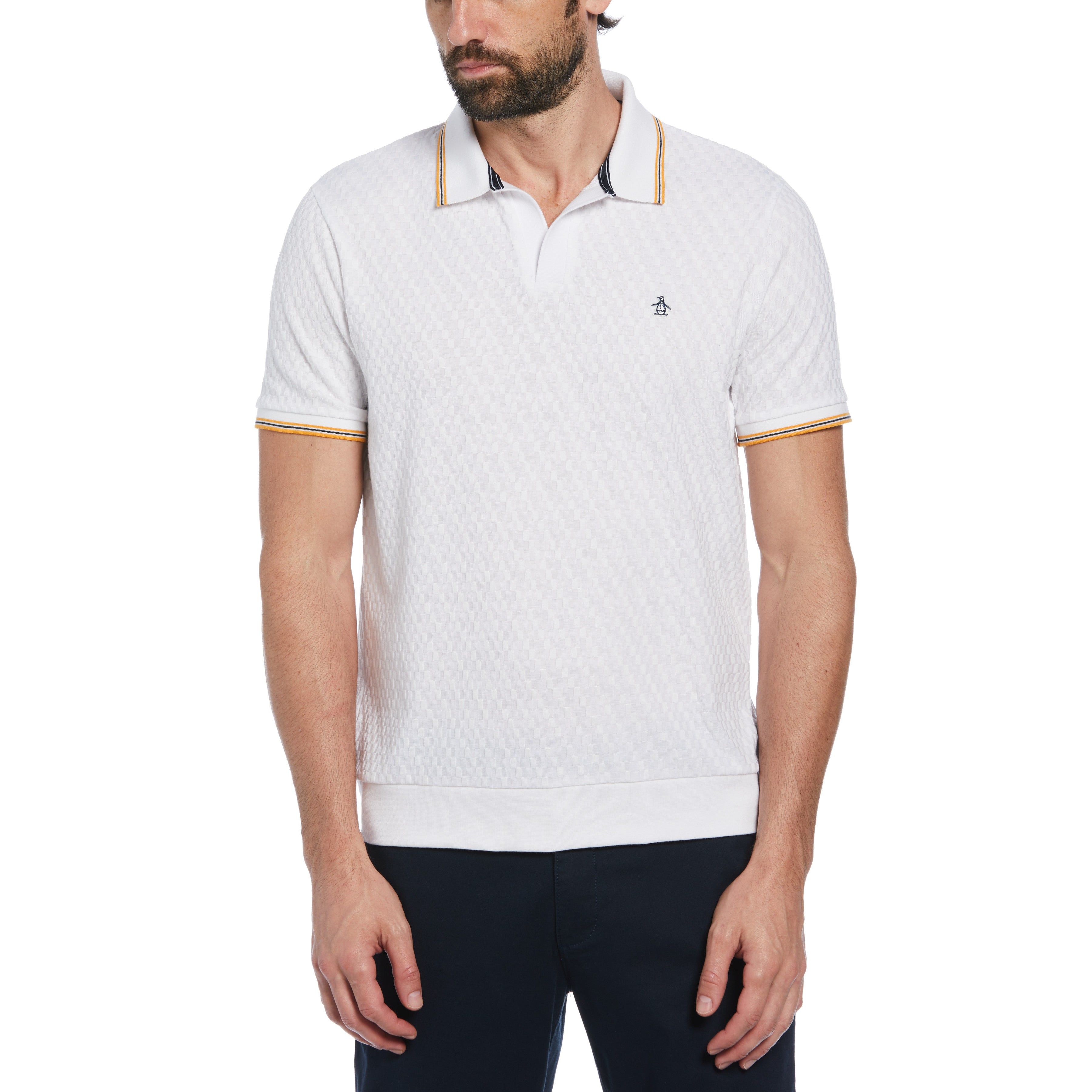 Jacquard Johnny Collar Polo sold by Original Penguin