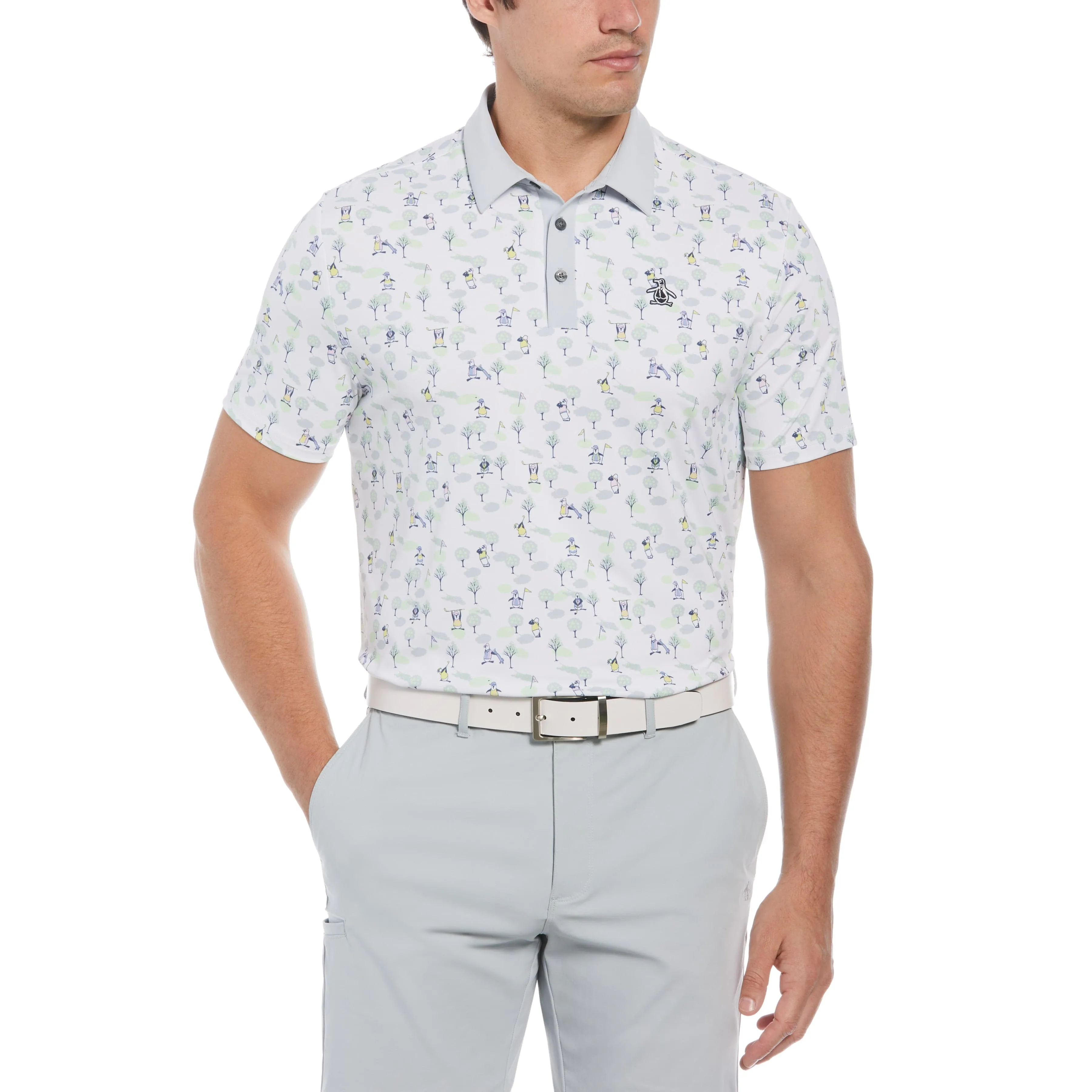 Pete on the Course Print Golf Polo sold by Original Penguin