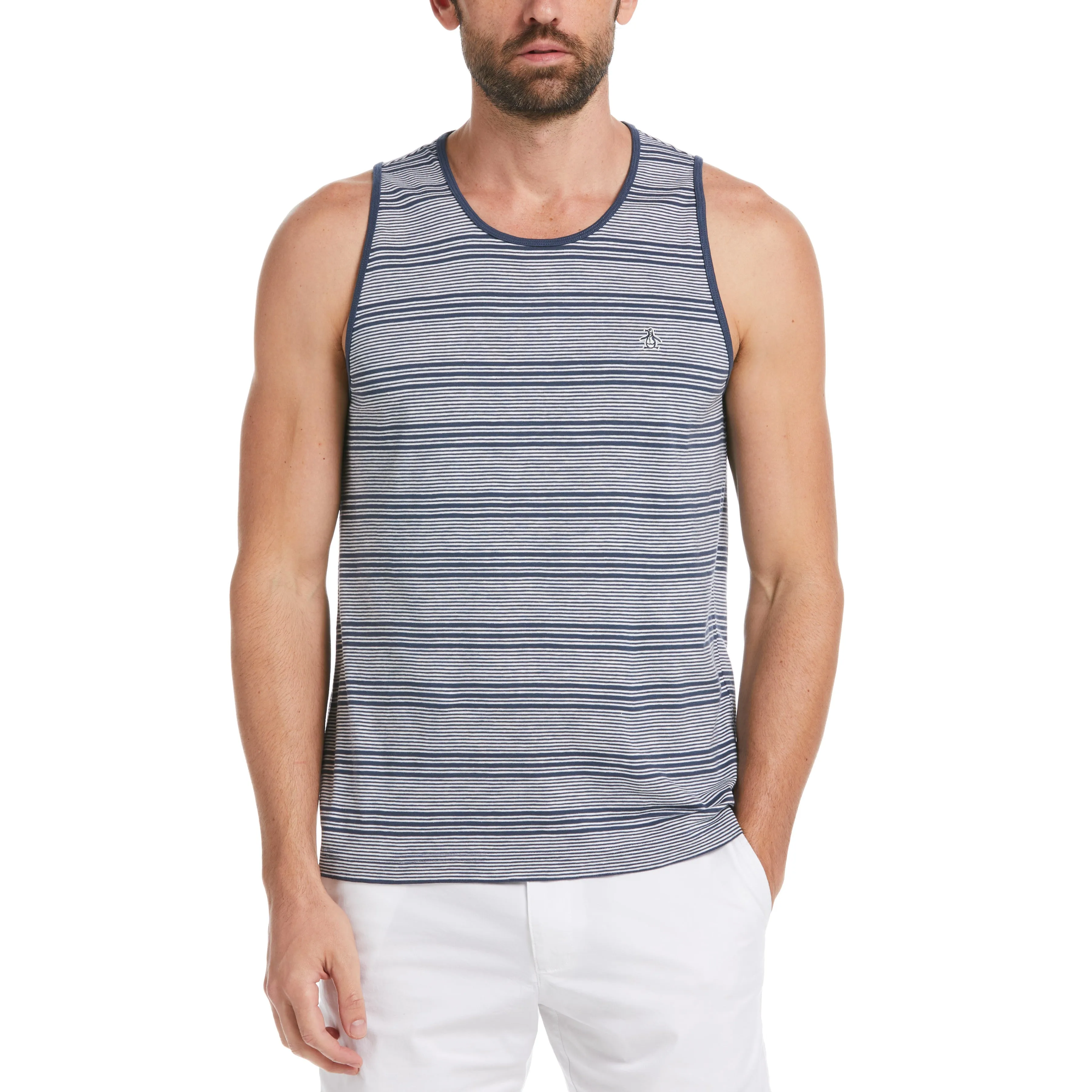 Cotton Slub Striped Tank sold by Original Penguin