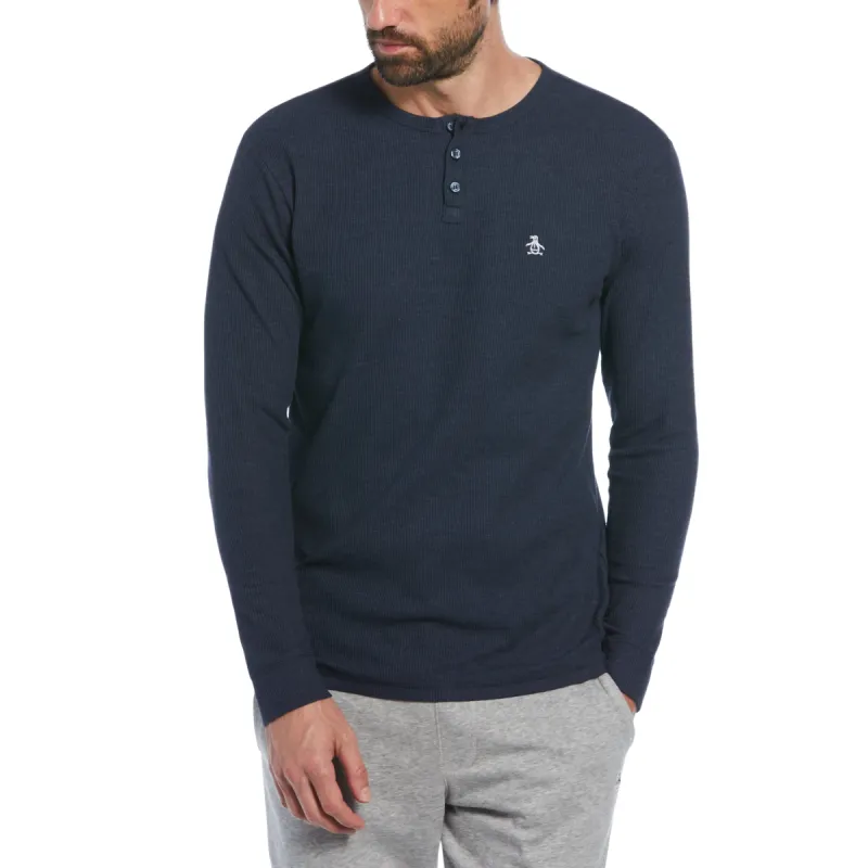 Long Sleeve Waffle Henley Shirt sold by Original Penguin