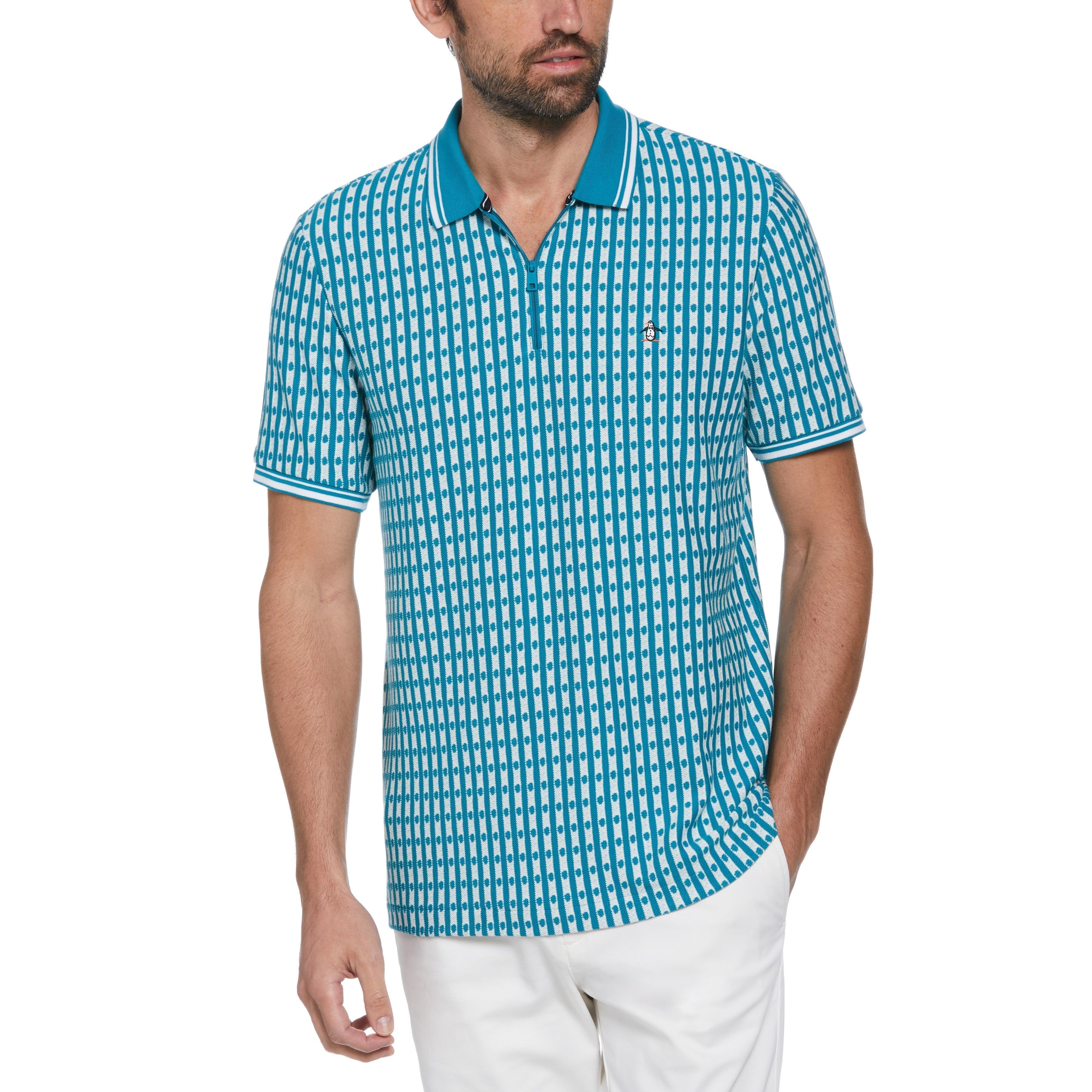 1/4 Zip Allover Print Jacquard Polo sold by Original Penguin