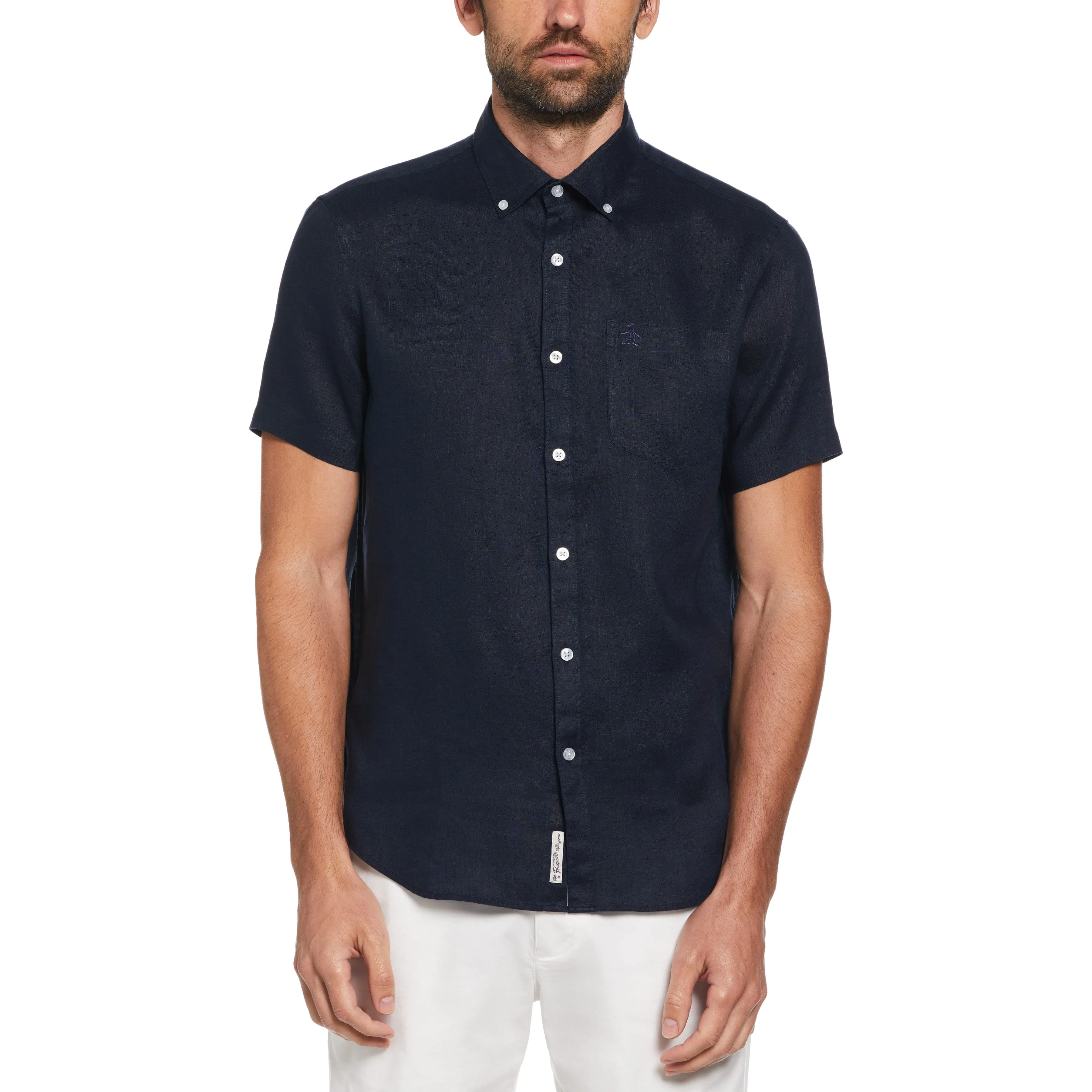 Short Sleeve Washed Linen Shirt sold by Original Penguin