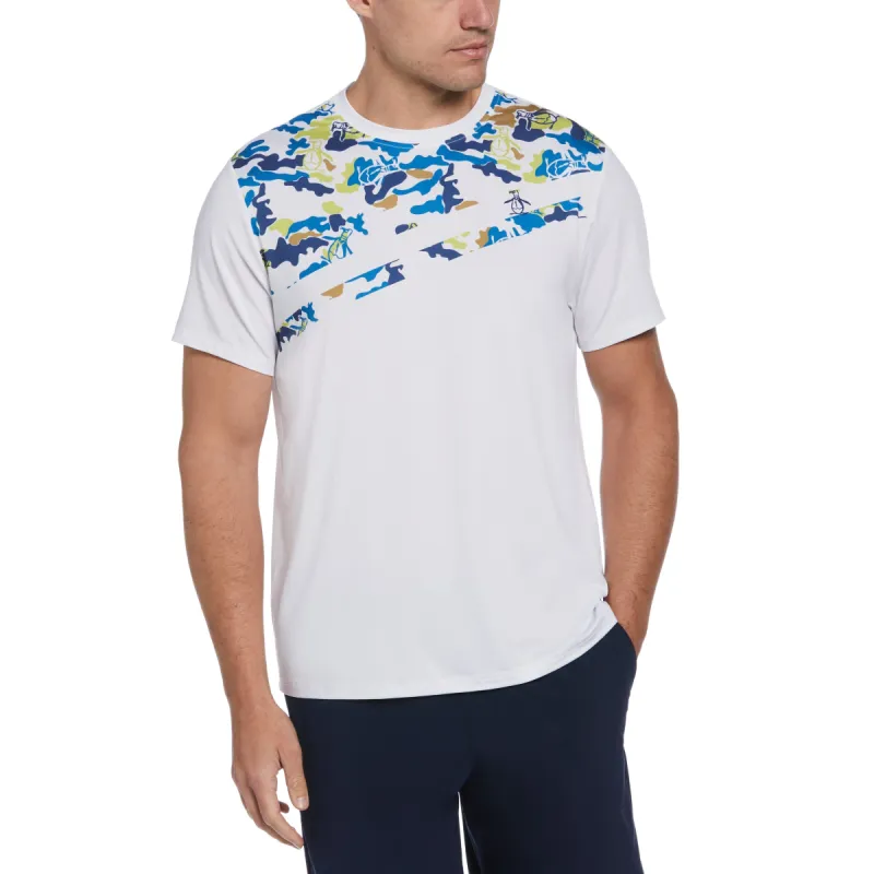 Asymmetric Camo Print Tennis Tee sold by Original Penguin