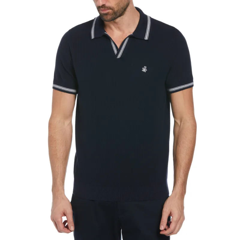 Textured Johnny Collar Sweater Polo sold by Original Penguin