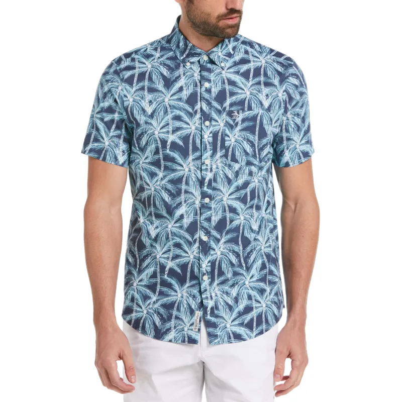 Poplin Palm Print Shirt sold by Original Penguin