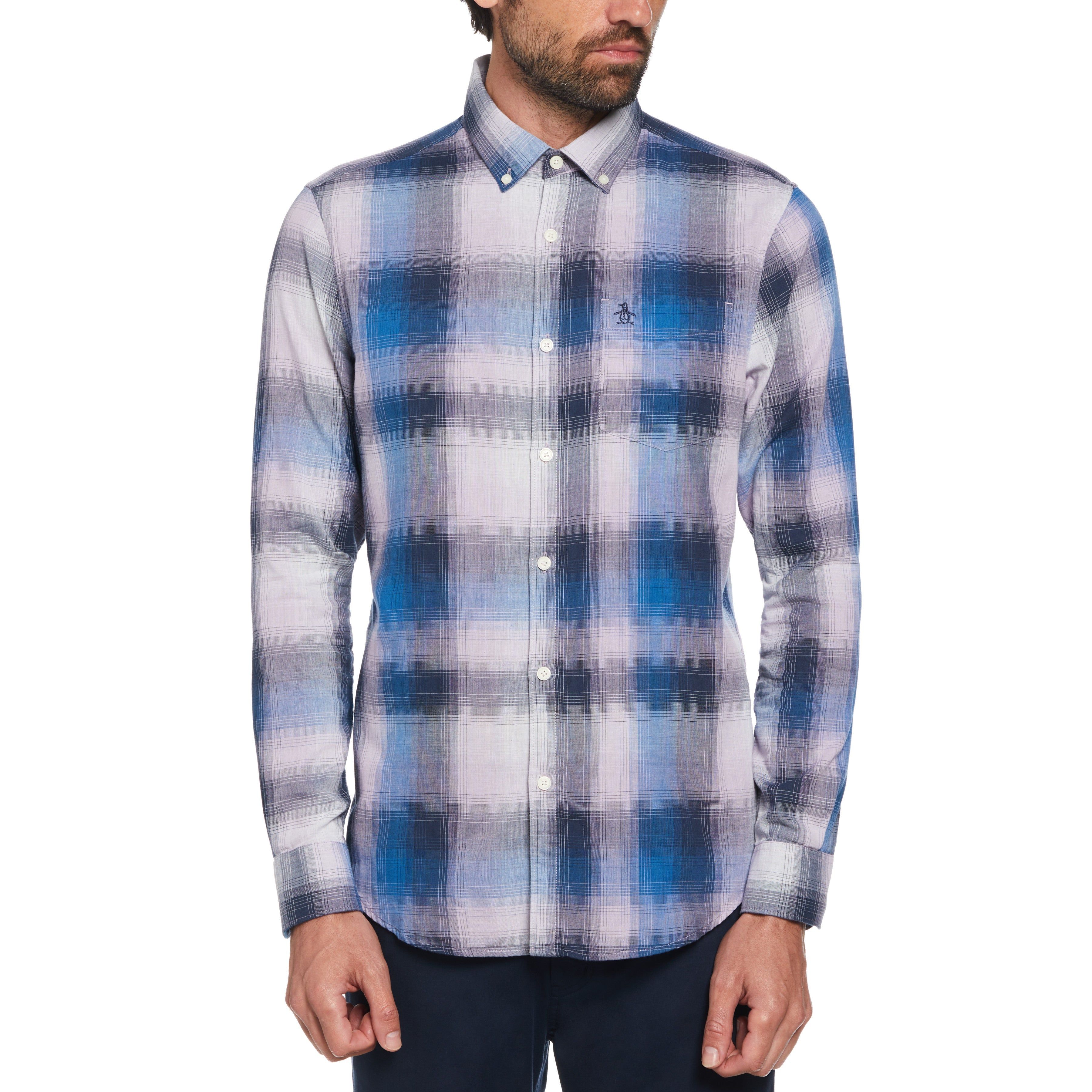 Double Weave Plaid Pattern Shirt sold by Original Penguin