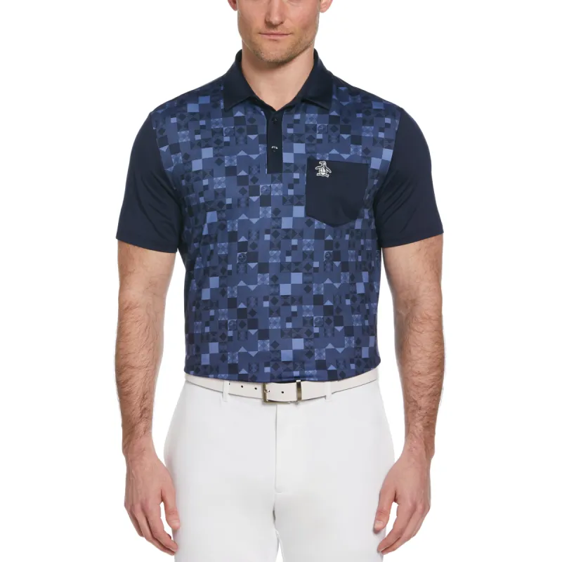 50's Color Block Print Golf Polo sold by Original Penguin