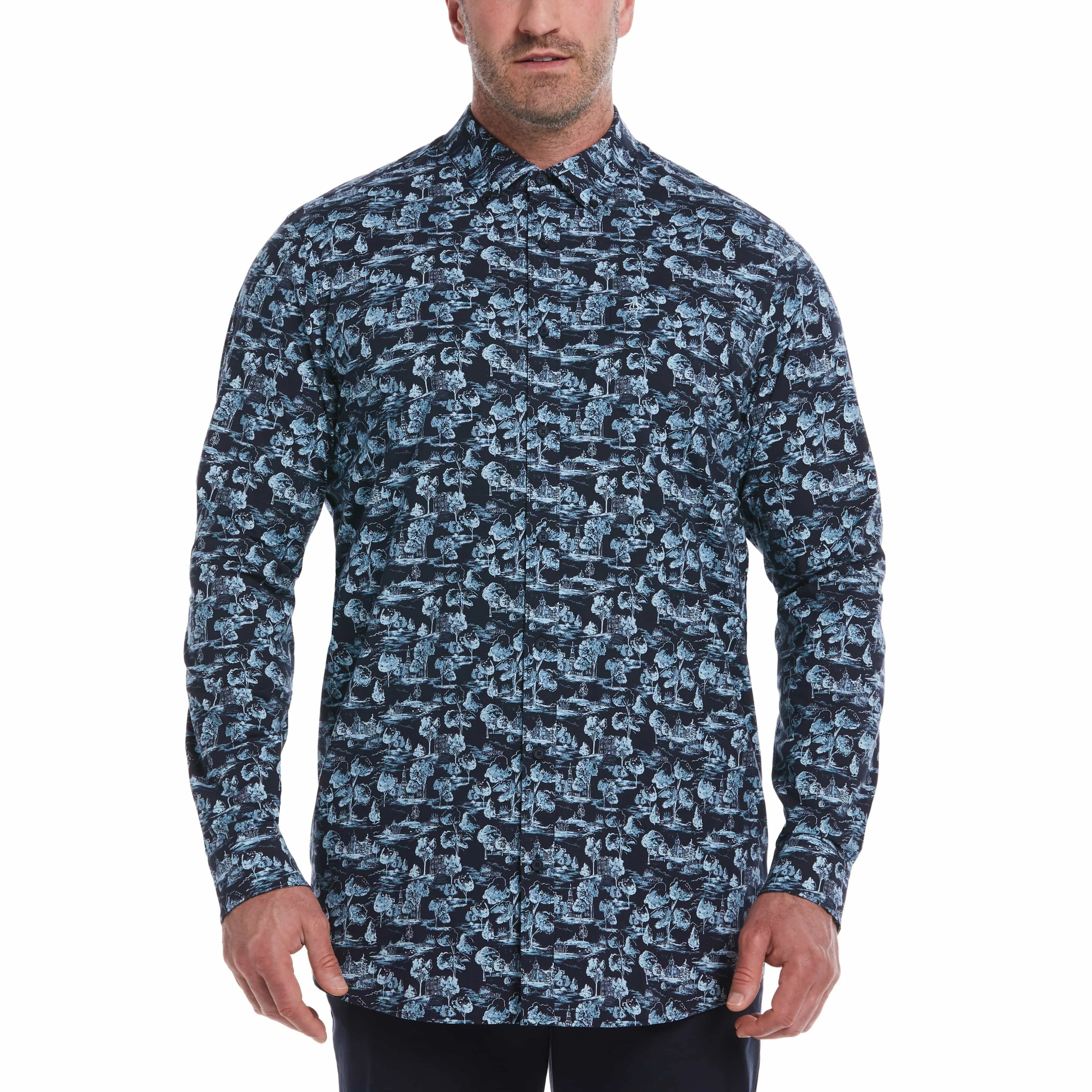 Big & Tall EcoVero™ Scenic Print Shirt sold by Original Penguin
