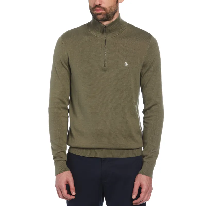 1/4 Zip Cotton Jersey Sweater sold by Original Penguin