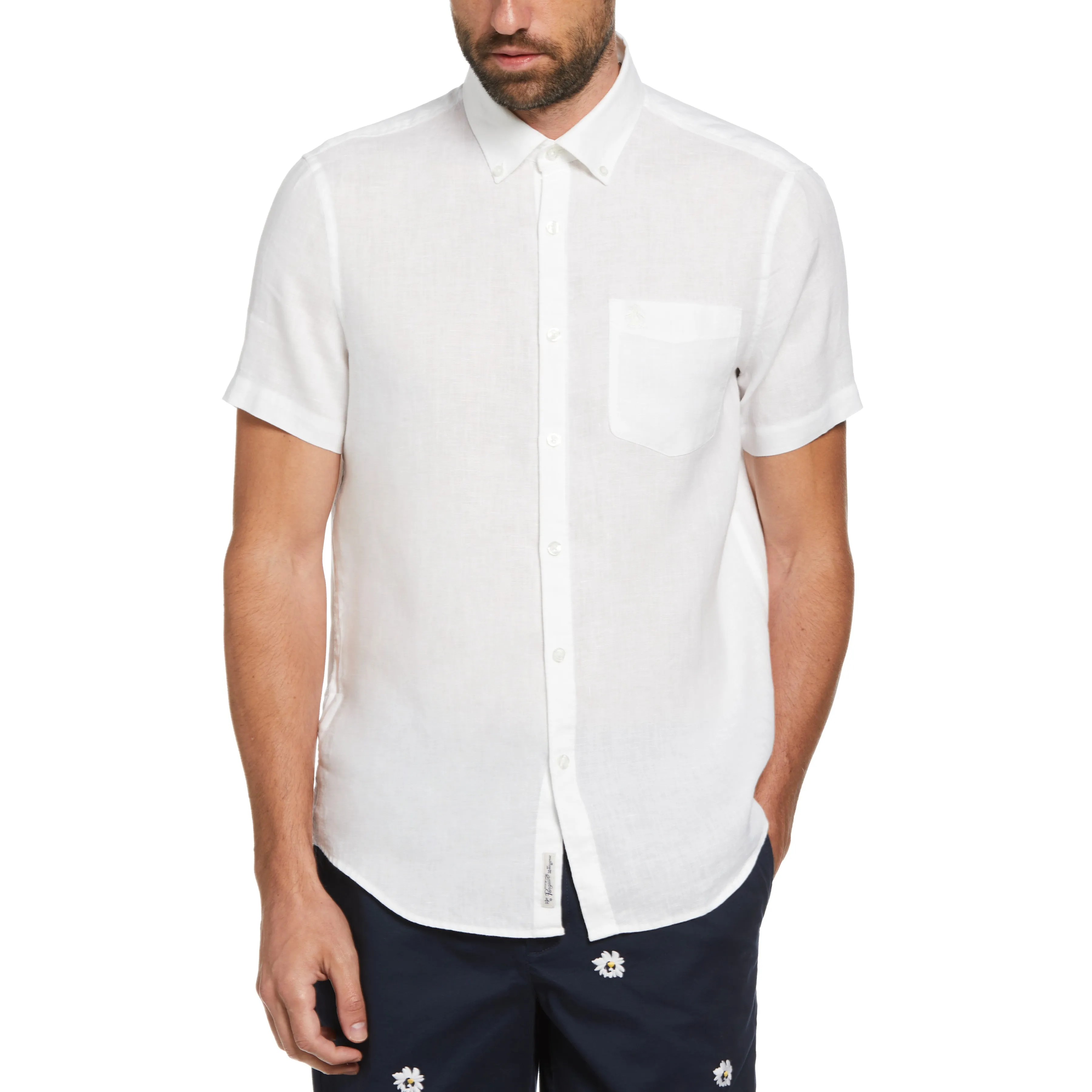 Short Sleeve Washed Linen Shirt sold by Original Penguin