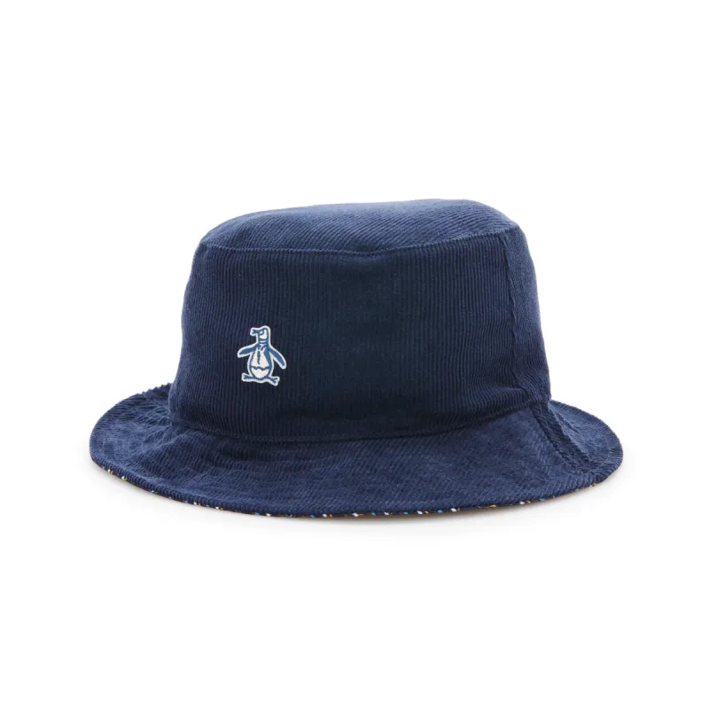 Reversible Corduroy Bucket Hat with Flat Embroidery & All Over Print sold by Original Penguin
