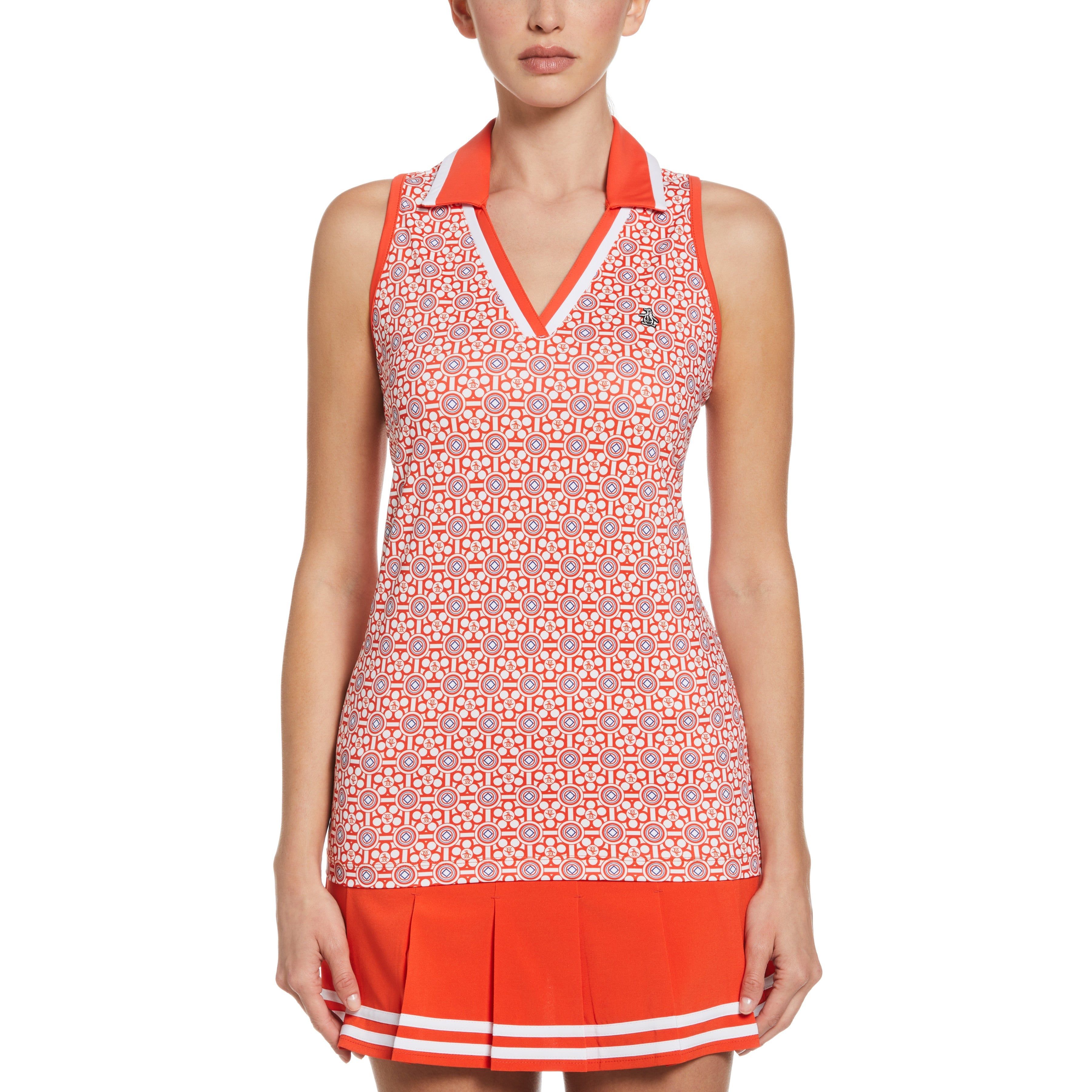Women's Geometric Print V-Neck Golf Polo sold by Original Penguin