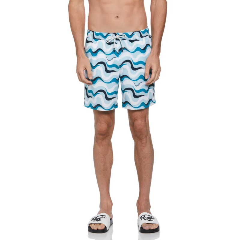 Wave Print Swim Short sold by Original Penguin