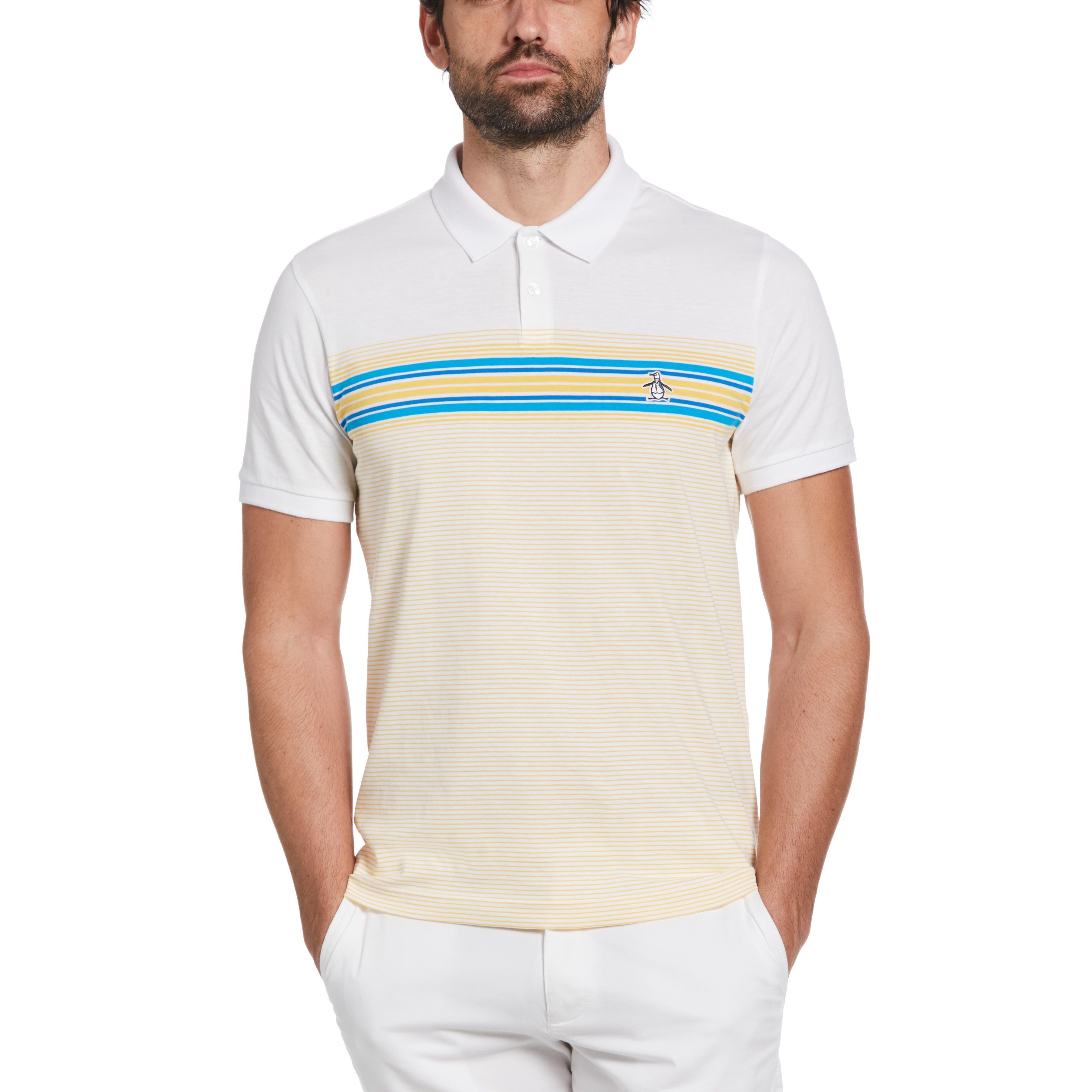 Engineered Stripe Print Polo sold by Original Penguin