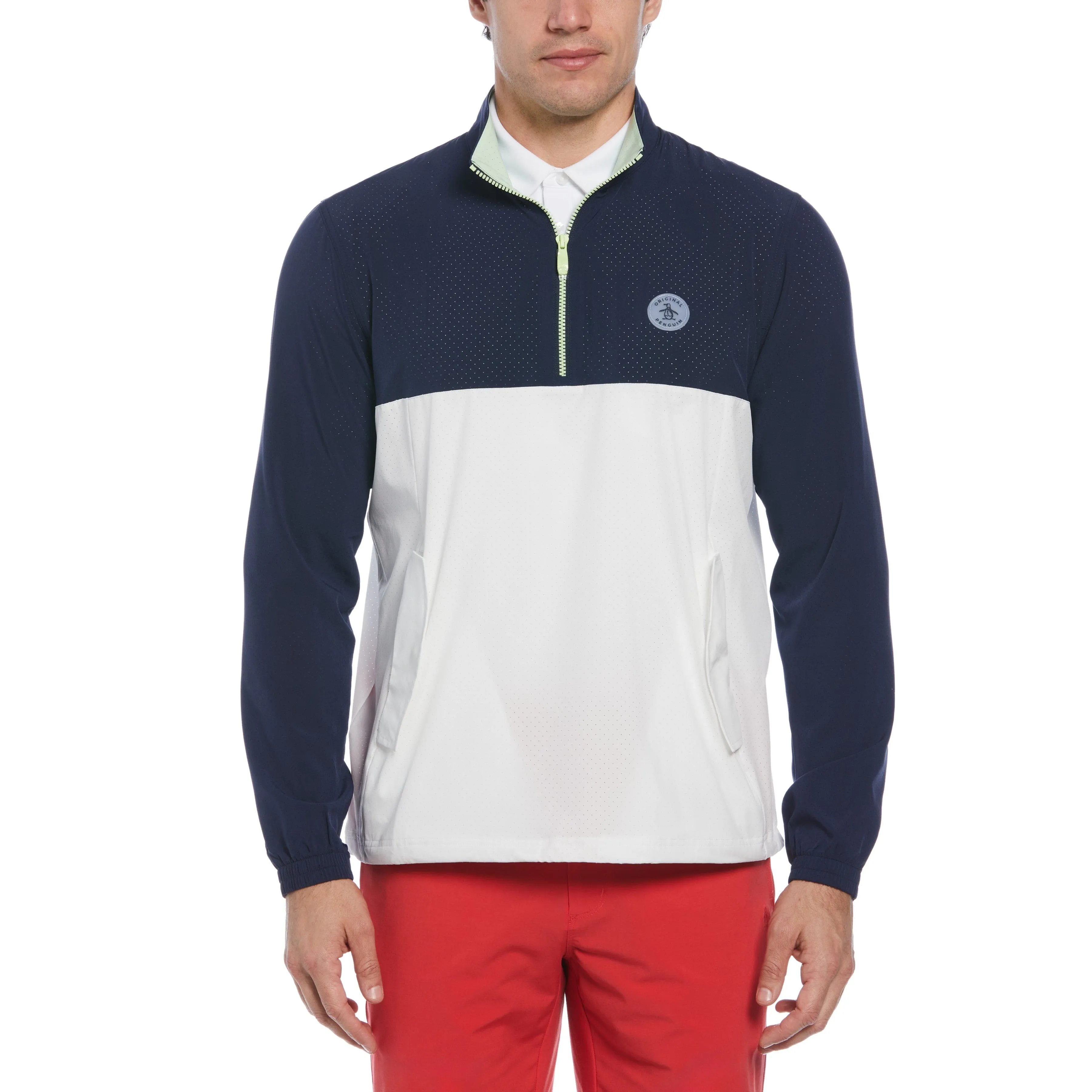 Lightweight 1/4 Zip Color Block Golf Windbreaker sold by Original Penguin