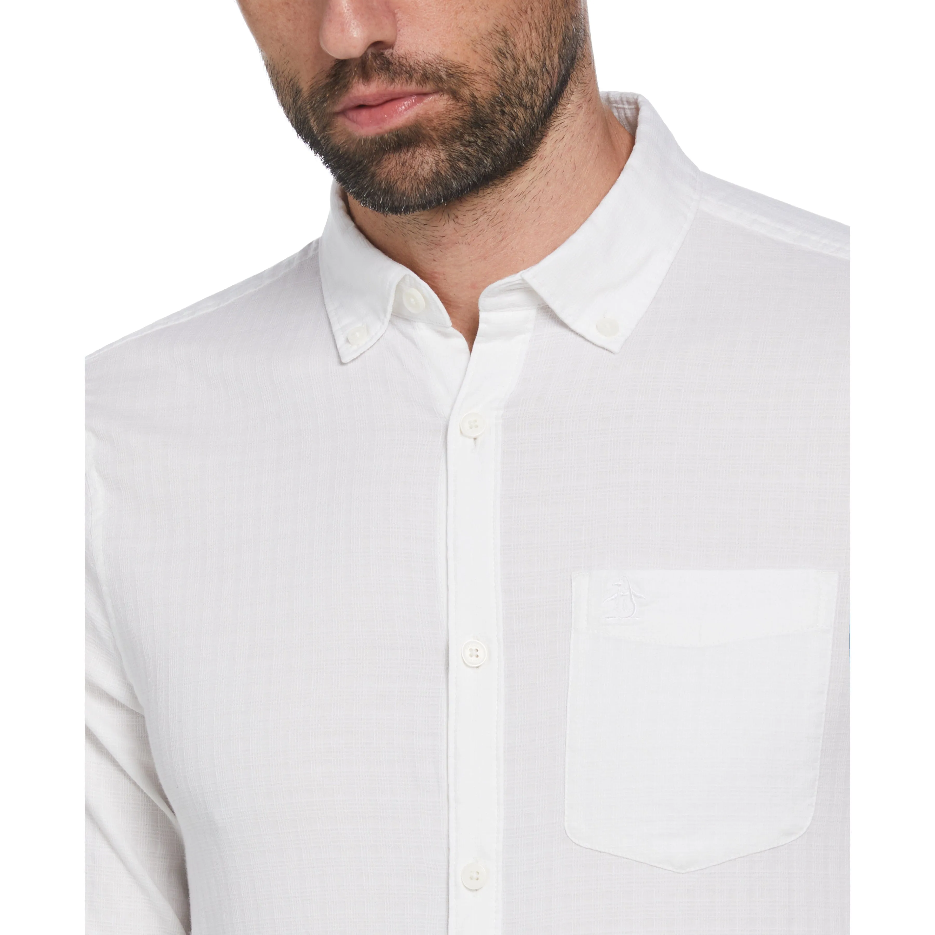 Textured Dobby Plaid Pattern Shirt sold by Original Penguin product image thumbnail 3