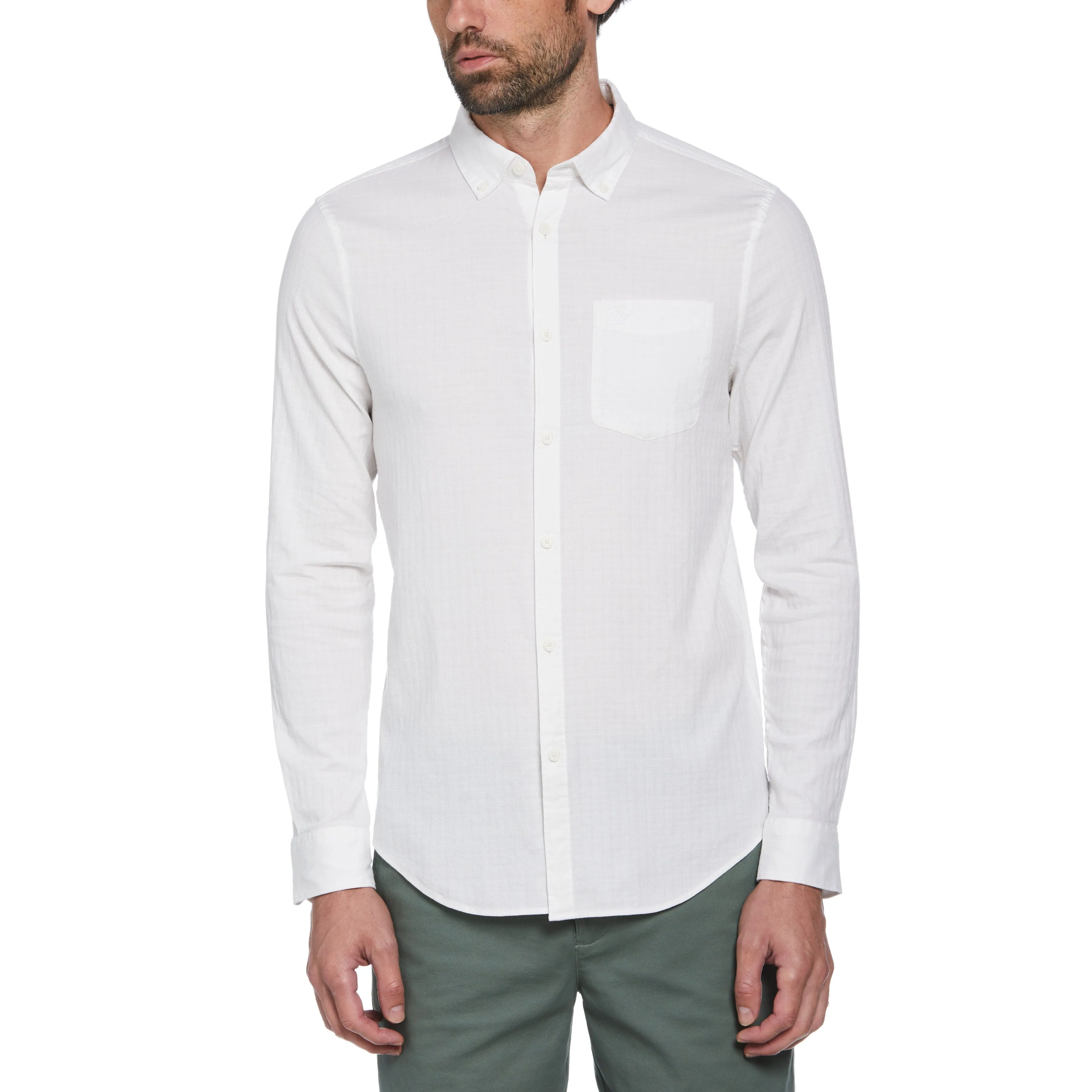 Textured Dobby Plaid Pattern Shirt sold by Original Penguin