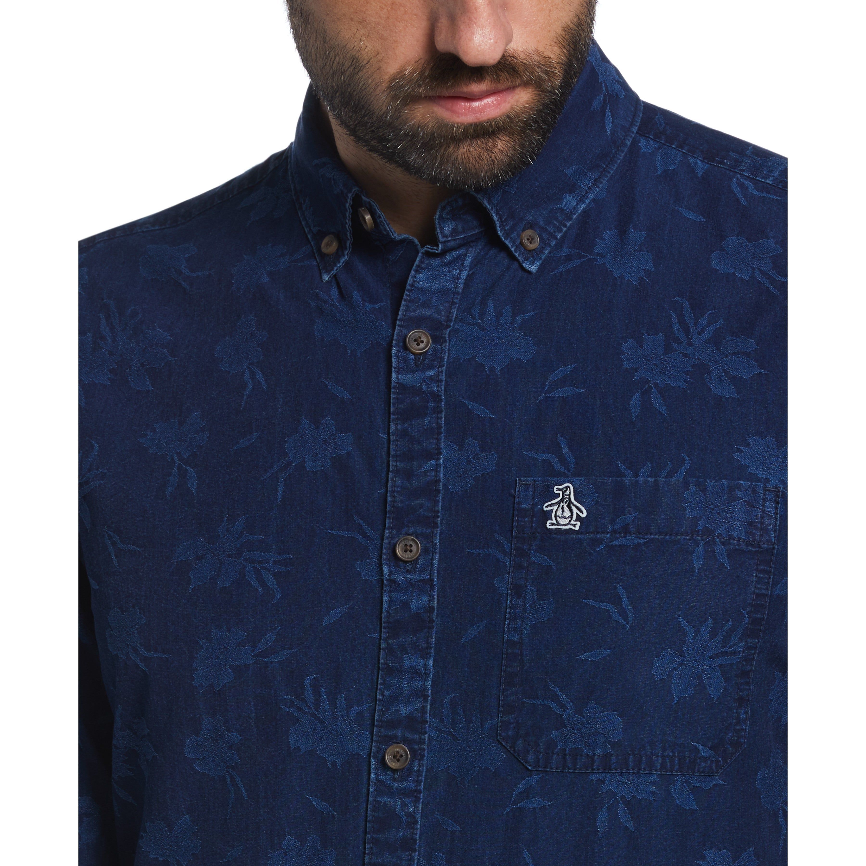 Jacquard Denim Shirt sold by Original Penguin product image thumbnail 3