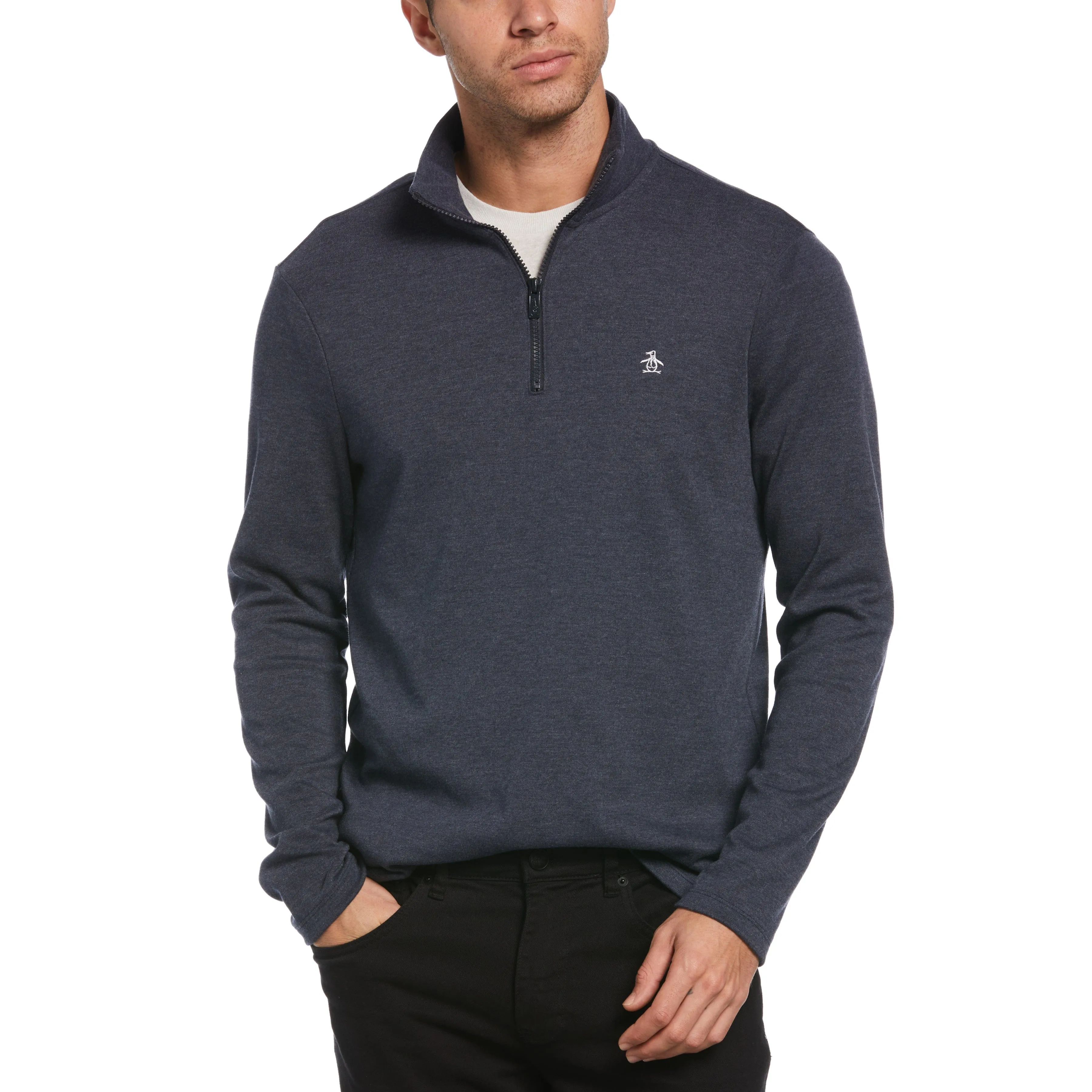 Perforated Fleece Quarter Zip Sweatshirt sold by Original Penguin