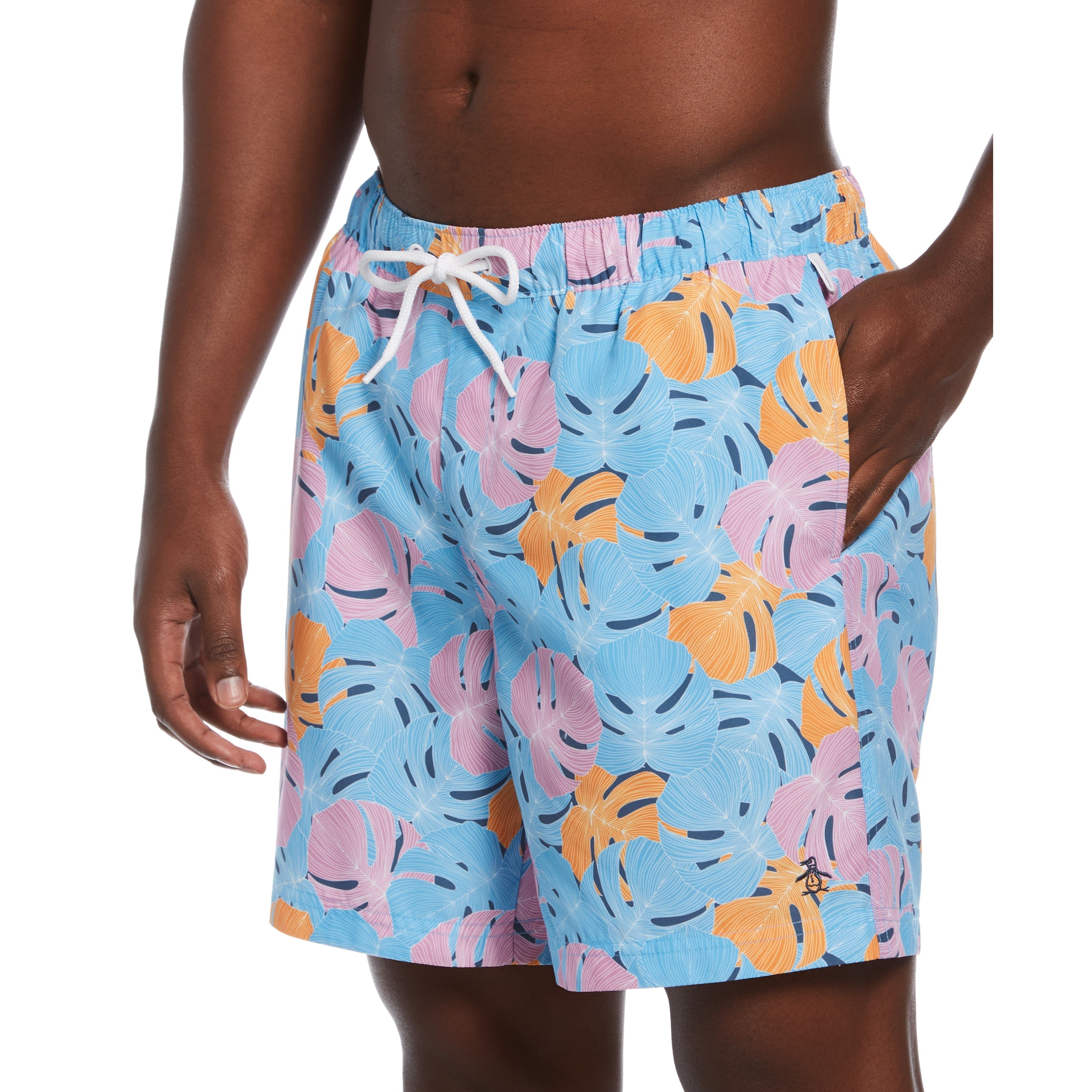 Large Leaf Print Swim Shorts sold by Original Penguin
