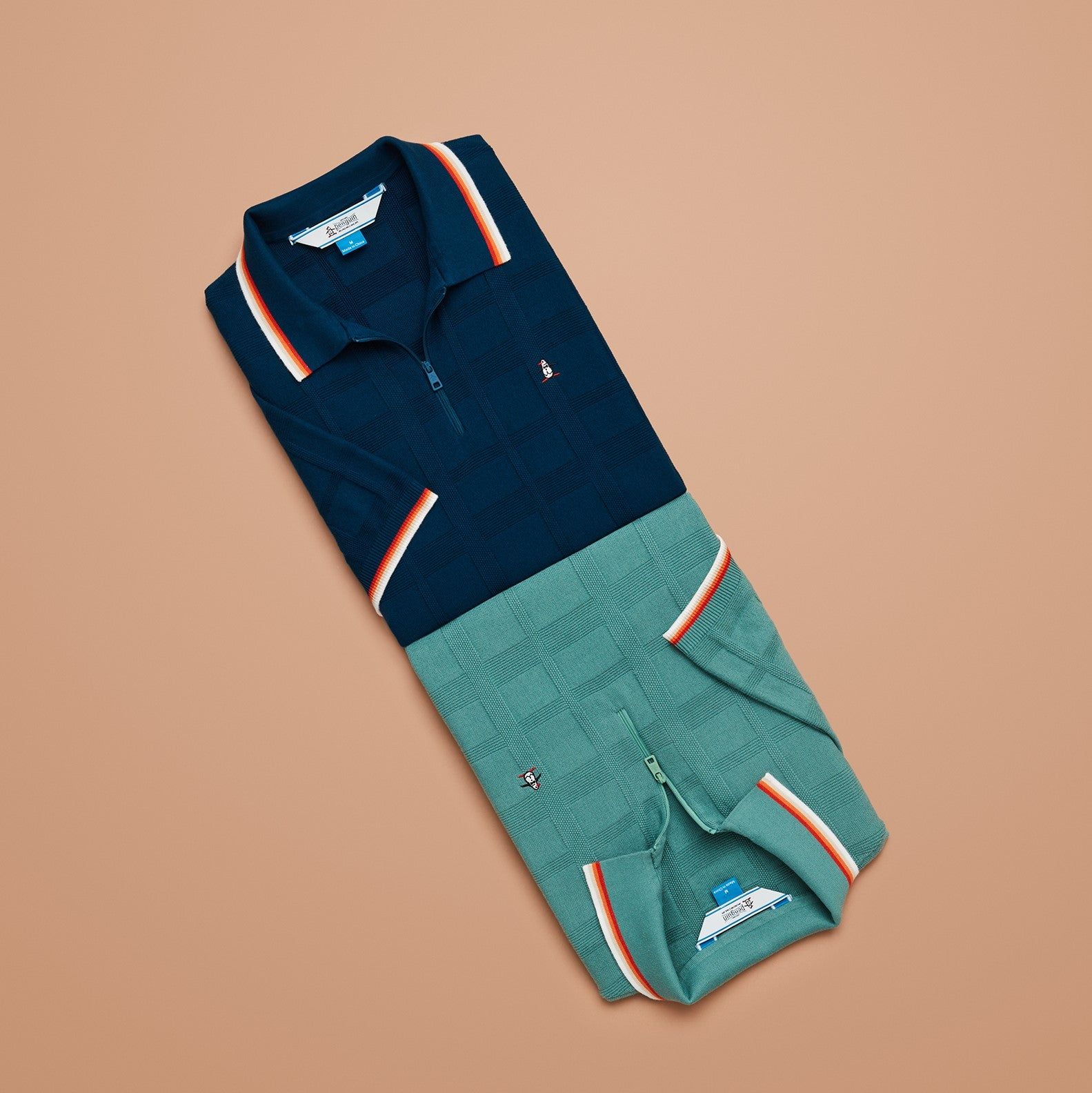 Quarter Zip Tonal Check Jacquard Sweater Polo sold by Original Penguin product image thumbnail 2