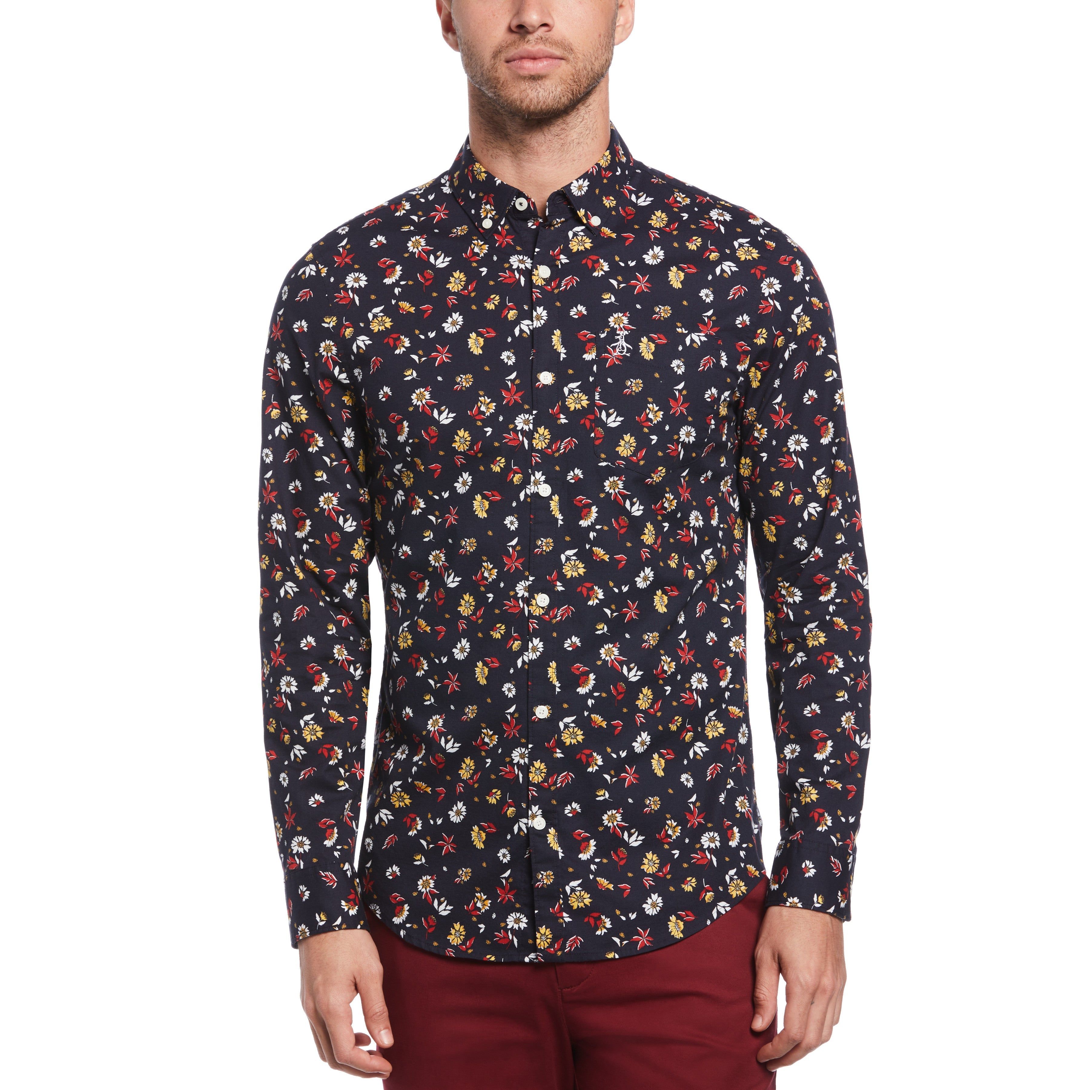 Floral Printed Poplin Stretch Shirt sold by Original Penguin