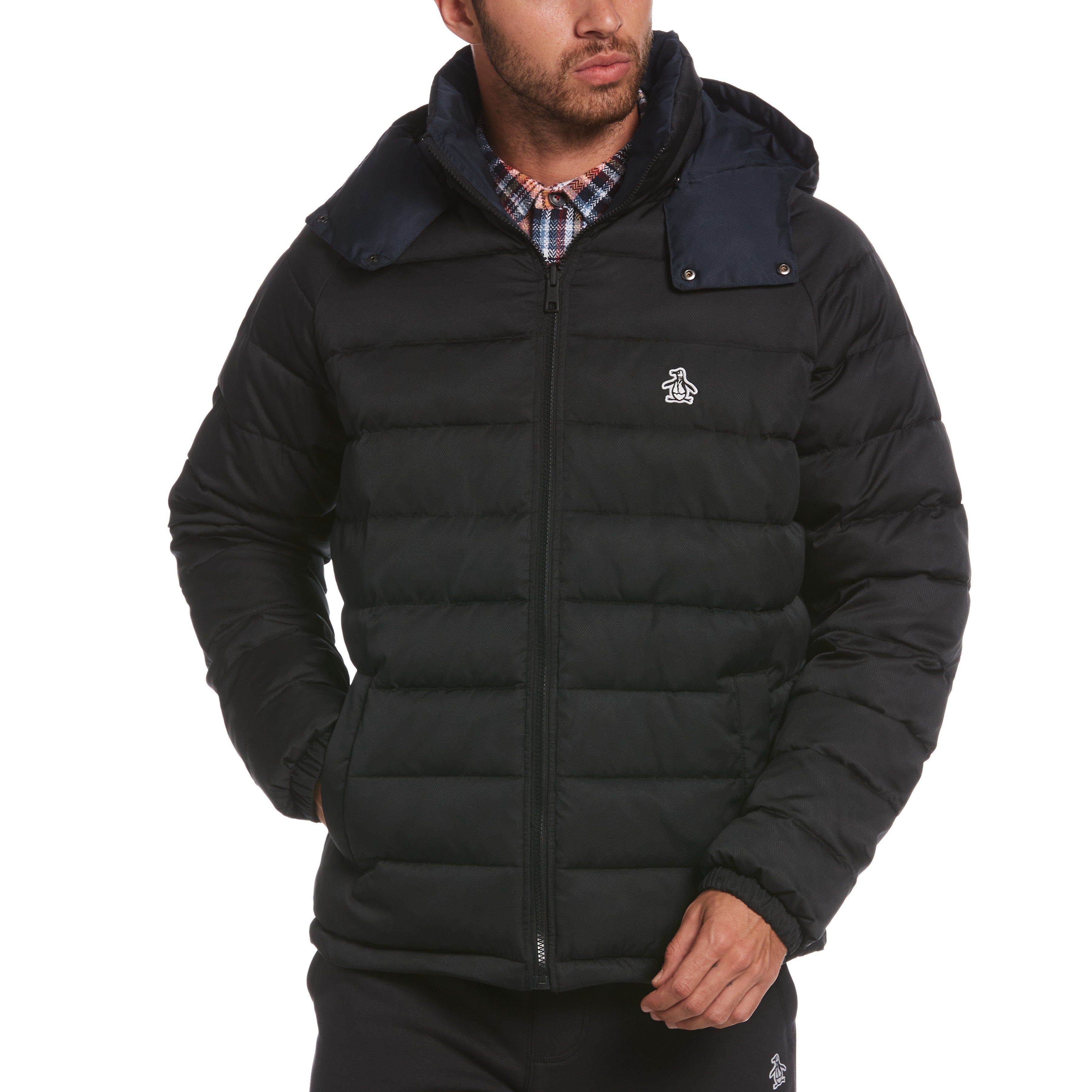 Reversible Lightweight Puffer Jacket with Detachable Hood sold by Original Penguin