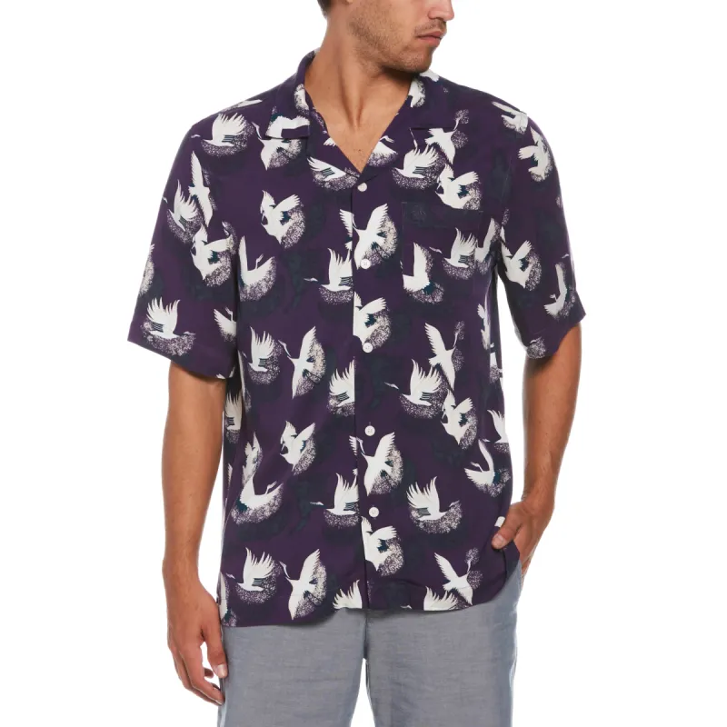 Ecovero™ Cranes Print Shirt sold by Original Penguin