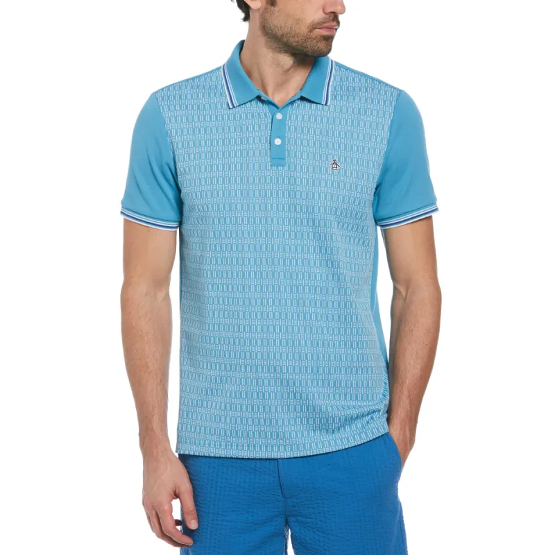Jacquard Mini Lines Front Polo sold by Original Penguin