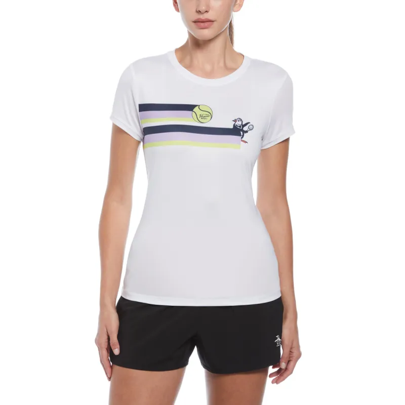 Women's Tennis Racquet Pete Color Block Tee sold by Original Penguin
