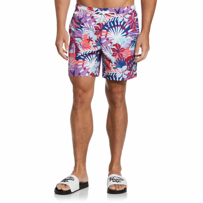 Bright Palm Print Swim Shorts sold by Original Penguin