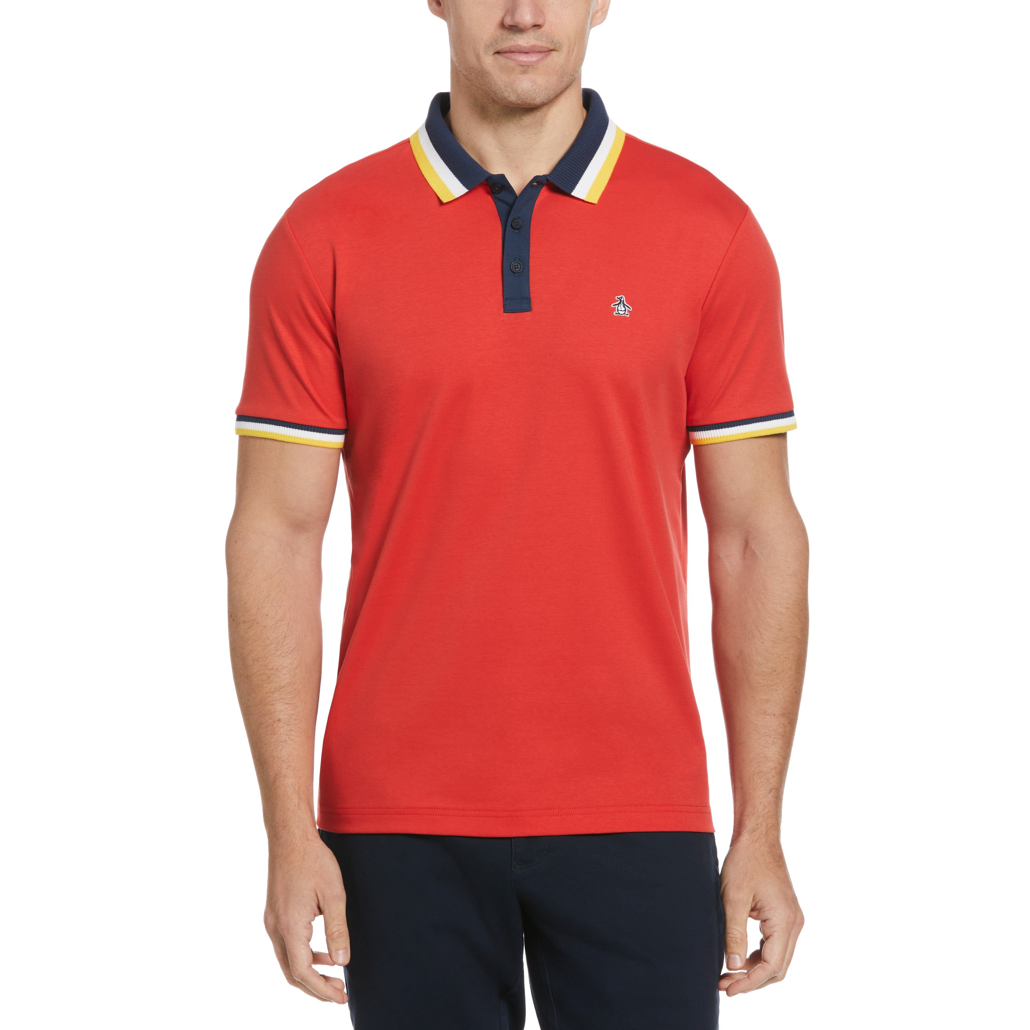 Ribbed Solid Short Sleeve Polo Shirt sold by Original Penguin