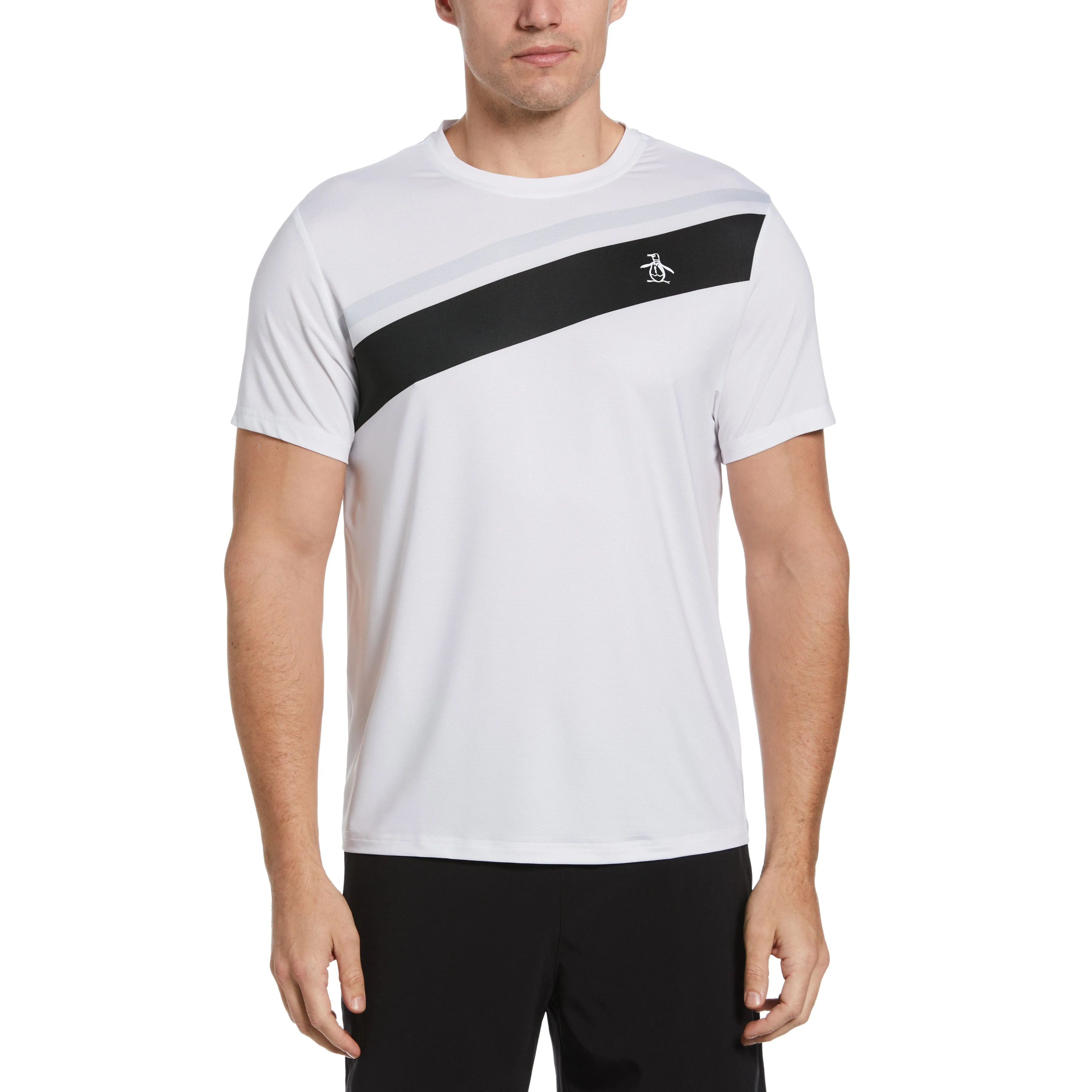 Performance Color Block Print Tennis Tee sold by Original Penguin