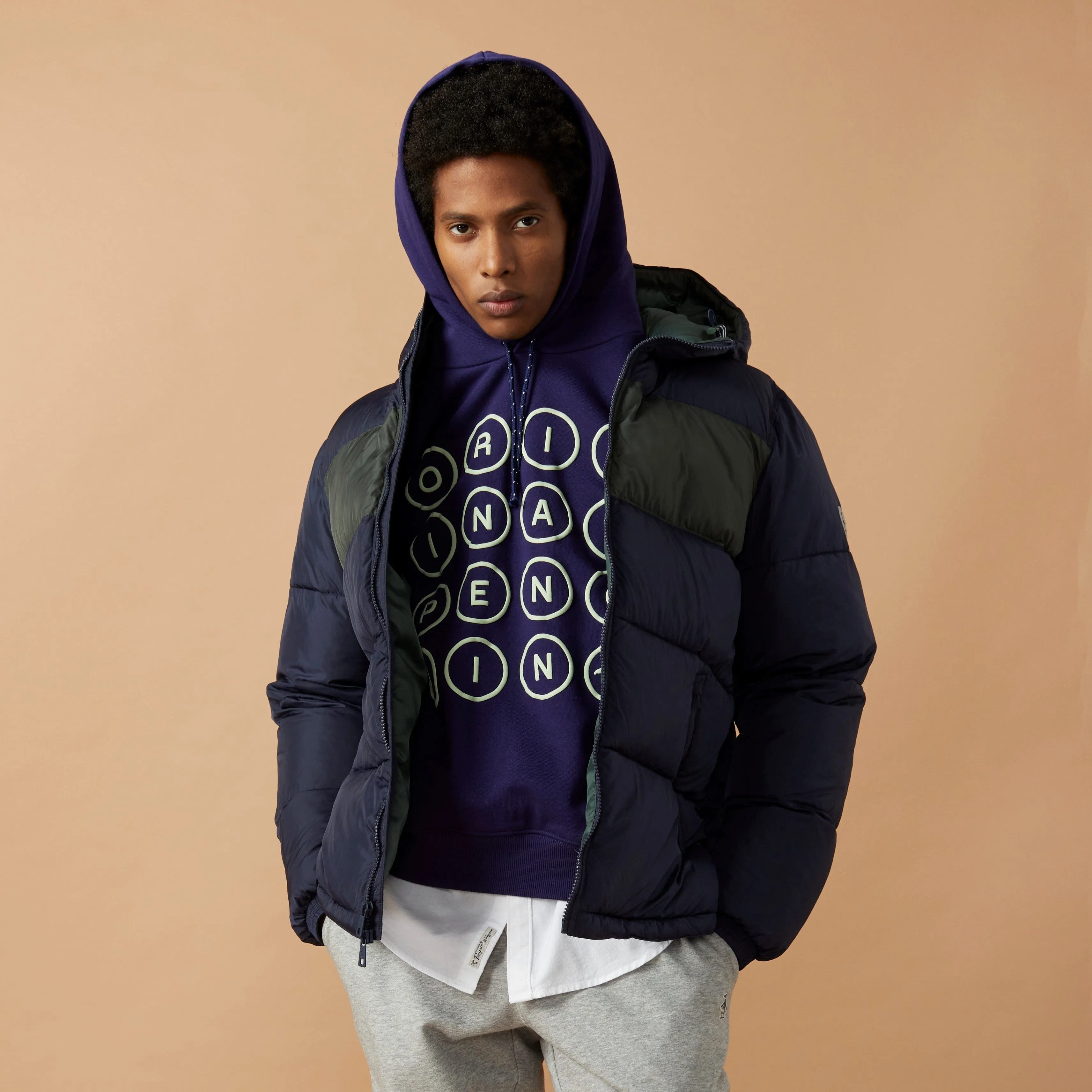 Heavyweight Color Block Hooded Puffer Jacket sold by Original Penguin product image thumbnail 3