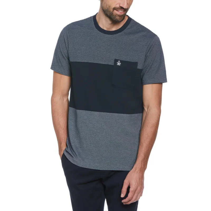 Birdseye Pique Color Block Pocket Tee sold by Original Penguin