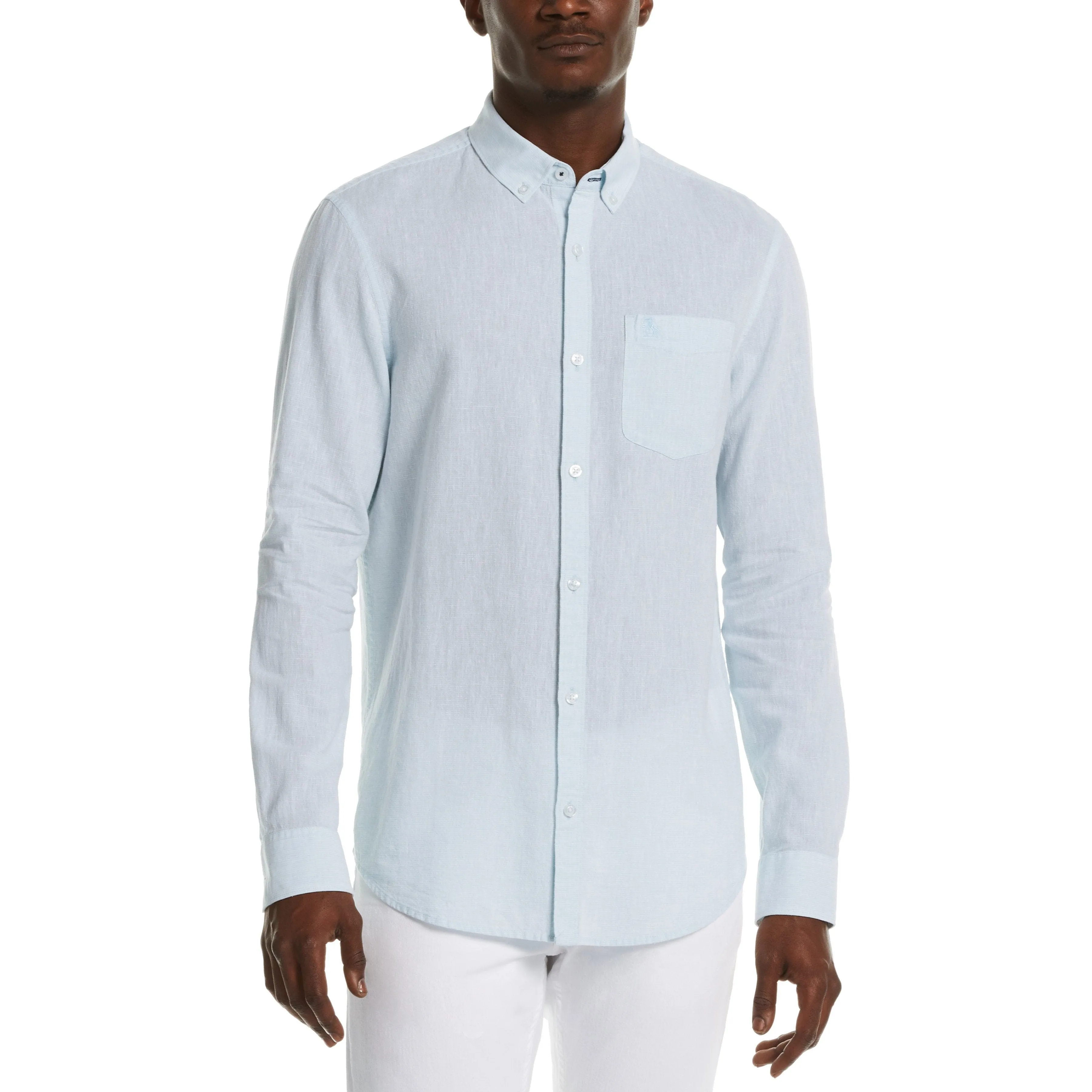 Feeder Stripe Linen Shirt sold by Original Penguin