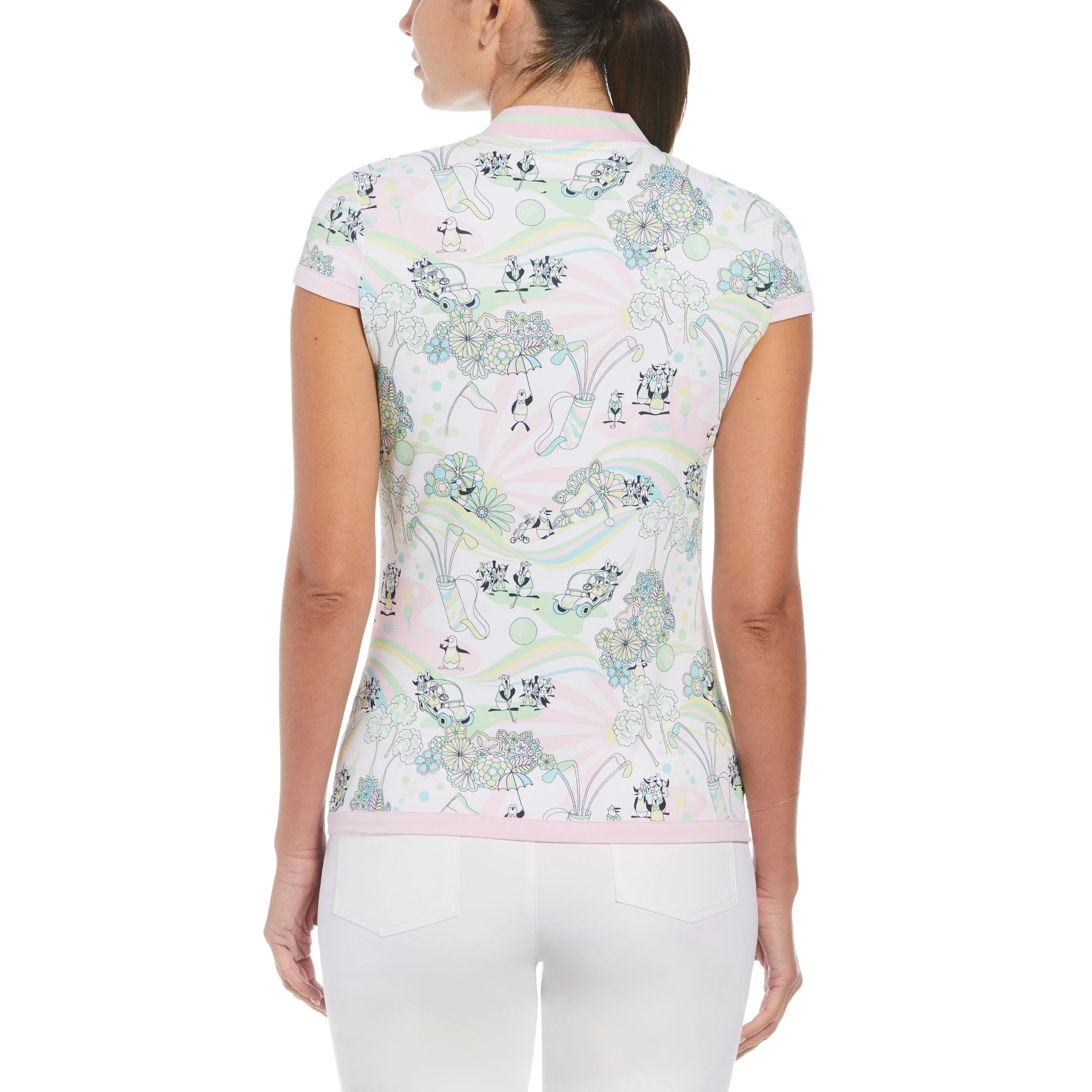 Women's Groovy Pete Print 1/4 Zip Golf Polo sold by Original Penguin product image thumbnail 2