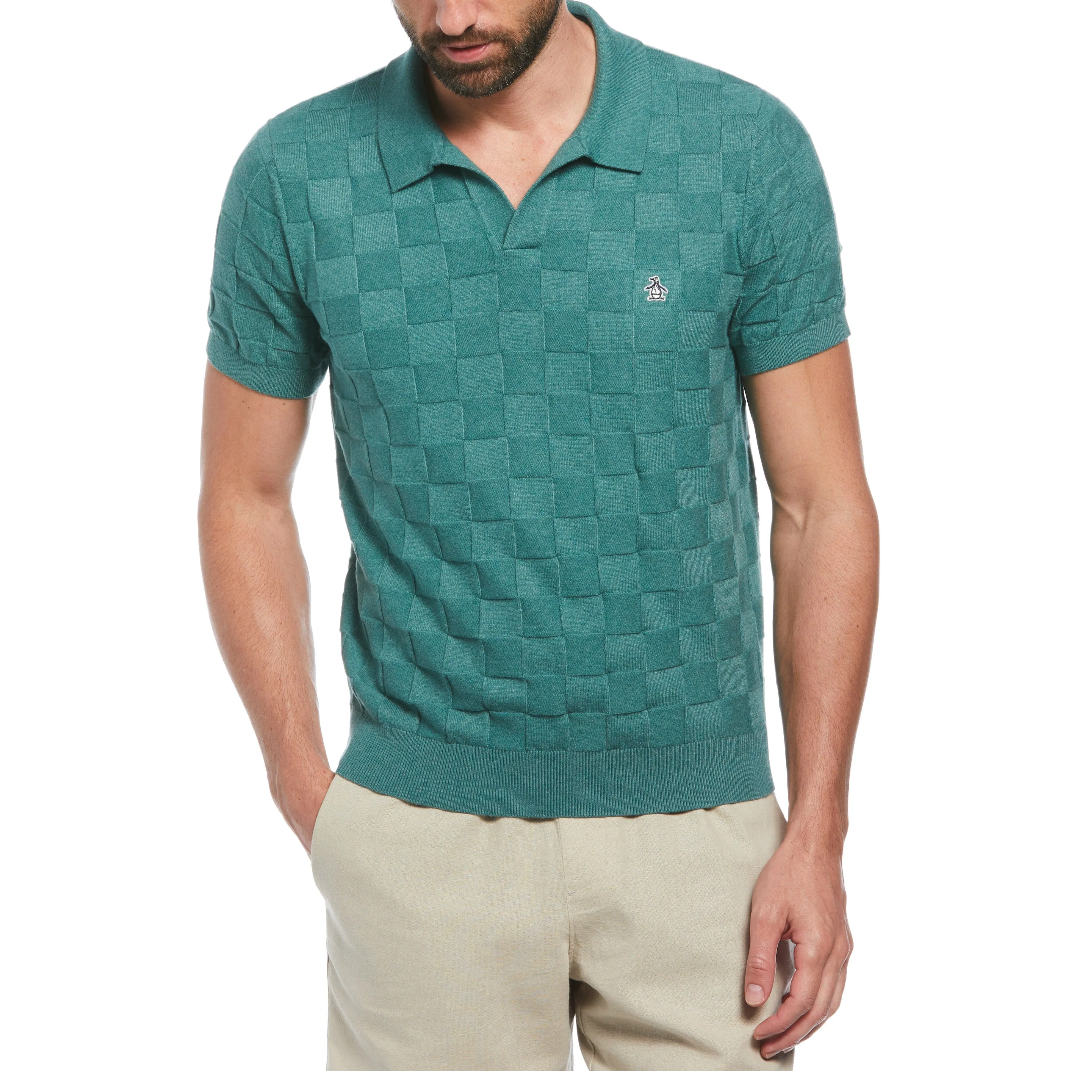 Jacquard Johnny Collar Sweater Polo sold by Original Penguin product image thumbnail 2