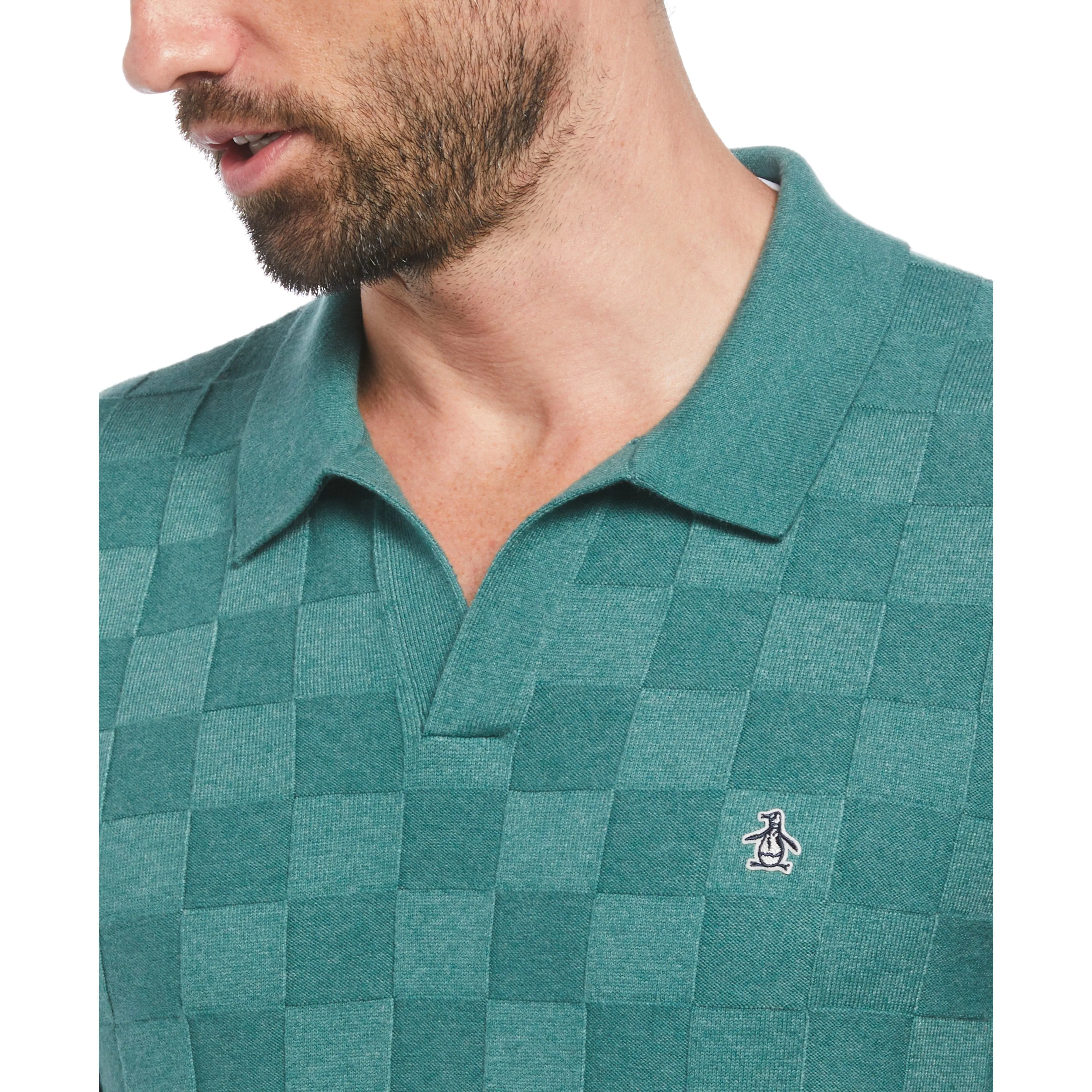 Jacquard Johnny Collar Sweater Polo sold by Original Penguin product image thumbnail 4