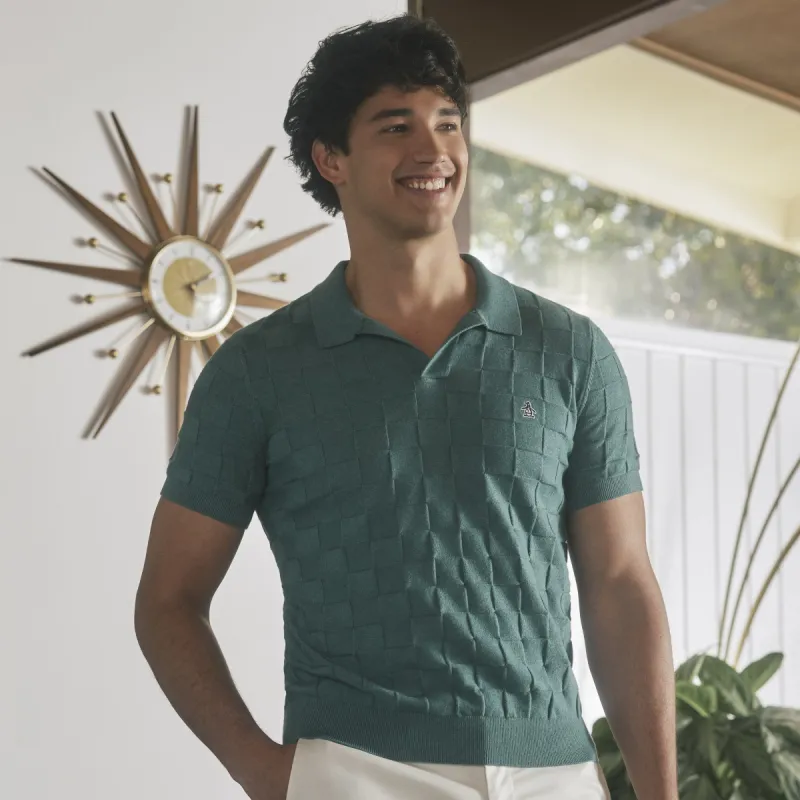 Jacquard Johnny Collar Sweater Polo sold by Original Penguin
