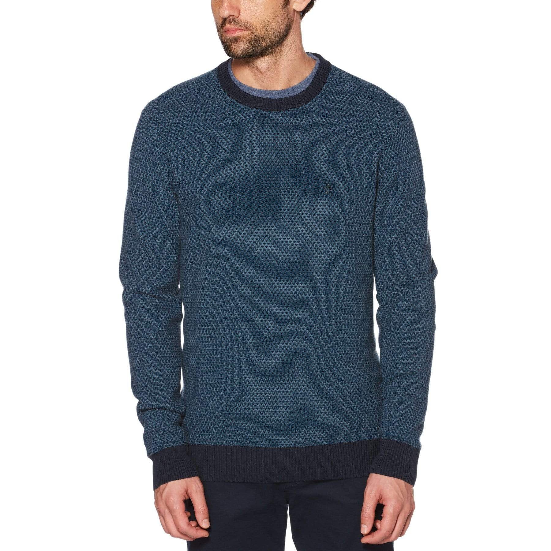 Tri-Tone Popcorn Crew Neck Sweater sold by Original Penguin