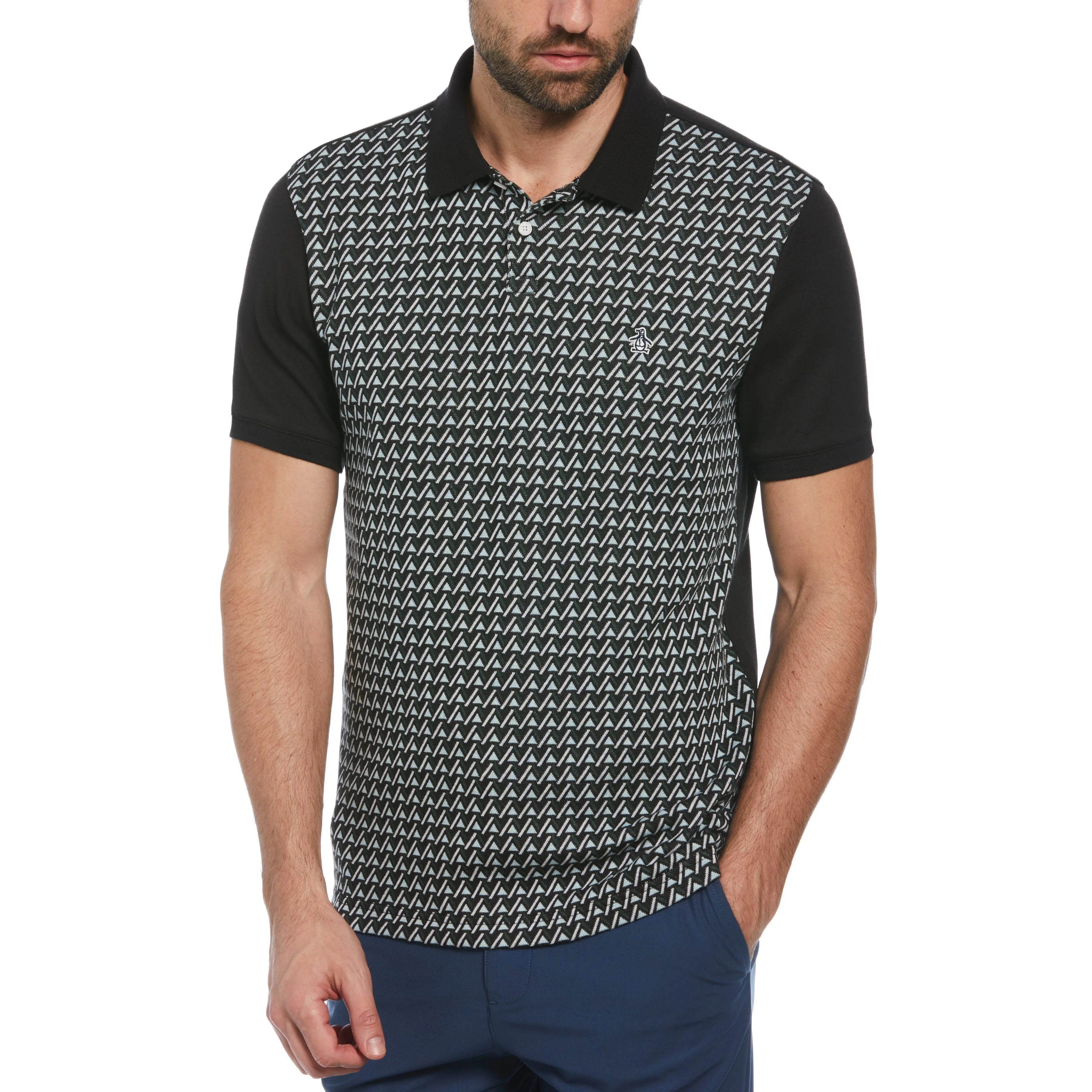 Mountain Print Jacquard Front Polo sold by Original Penguin
