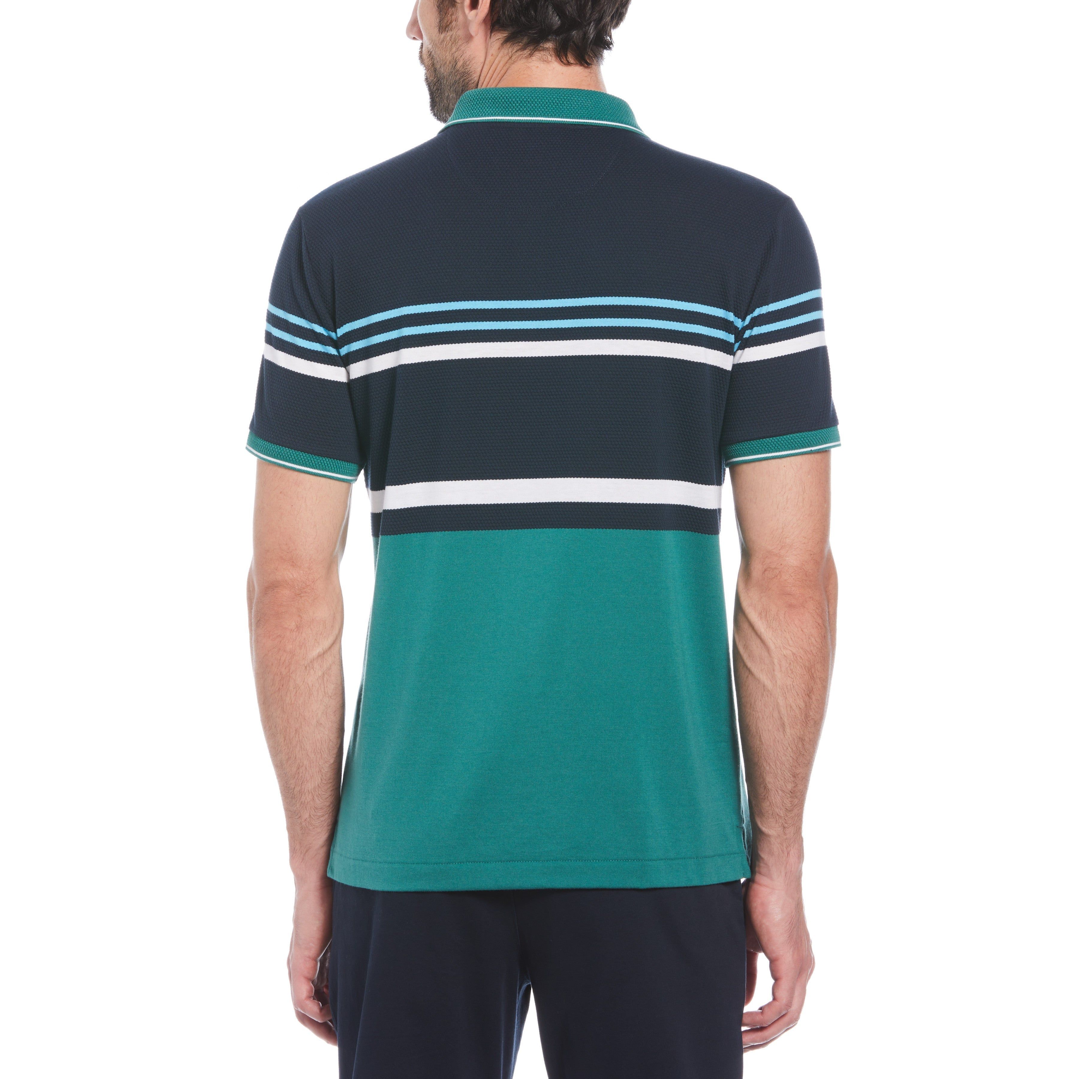 Jacquard Honeycomb Stripe Pattern Polo Shirt sold by Original Penguin product image thumbnail 2