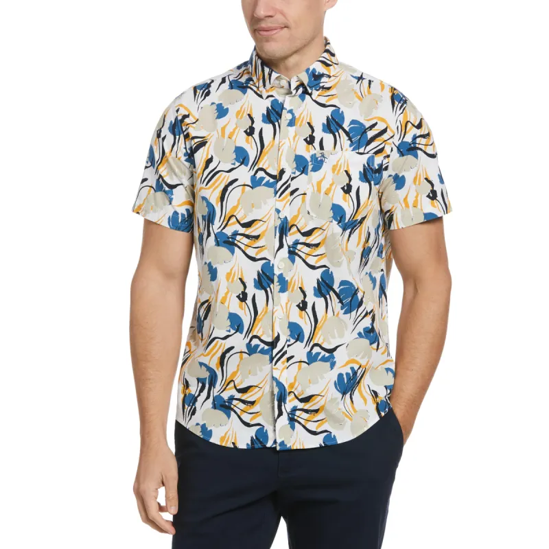EcoVero™ Blend Painted Floral Print Shirt sold by Original Penguin